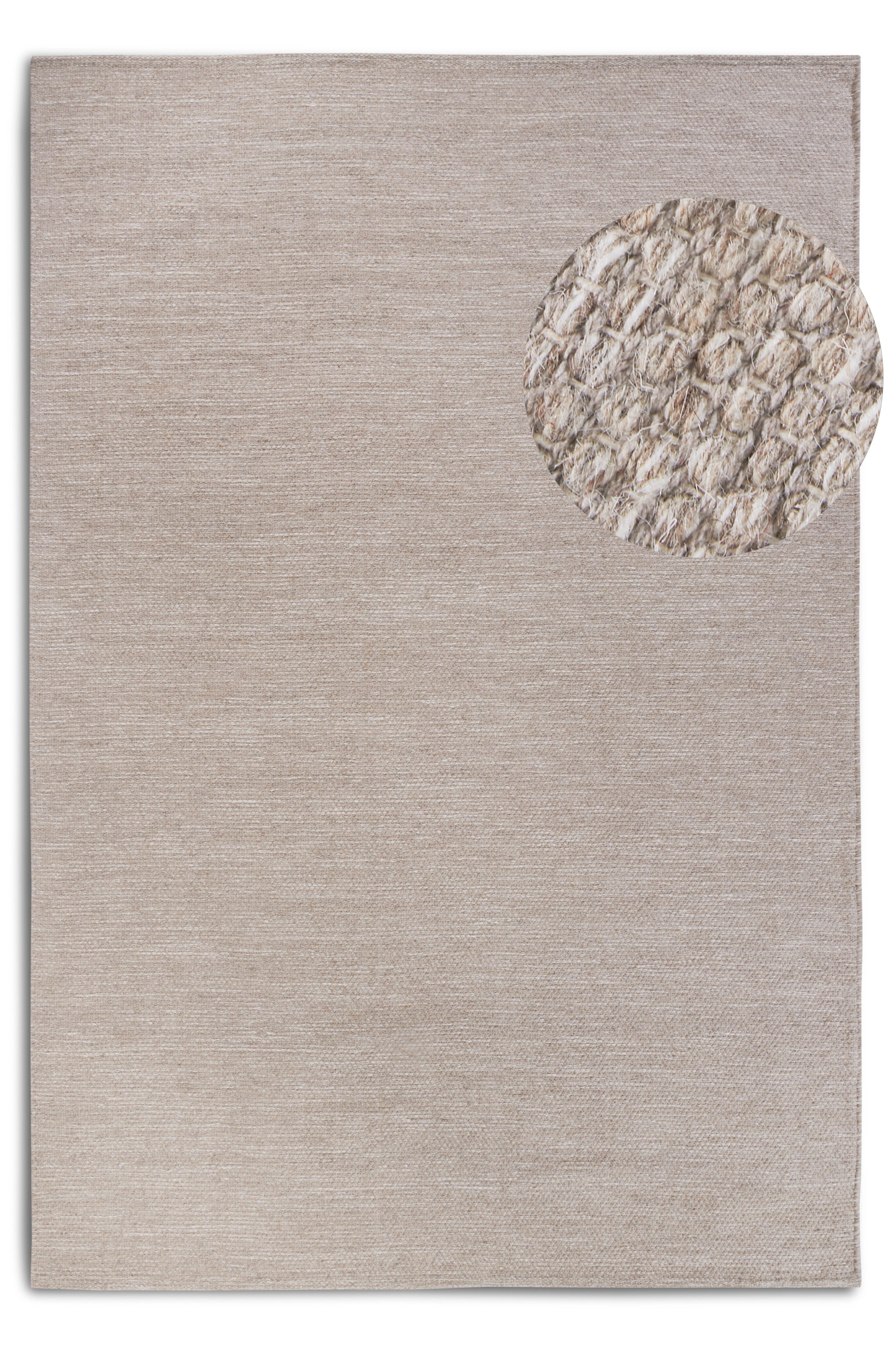 ELLE DECORATION Wollen kleed Pradesh Handgeweven, wol, natuur, loper, woonkamer, slaapkamer, Scandi