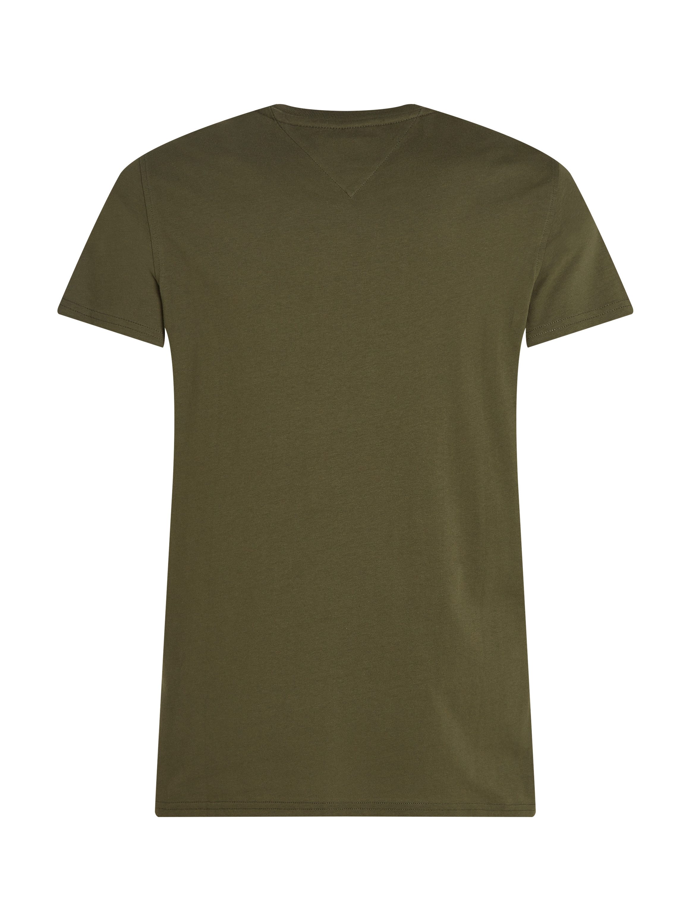 TOMMY JEANS T-shirt TJM ESSENTIAL SOLID TEE met ronde hals en subtiele logo-vlag