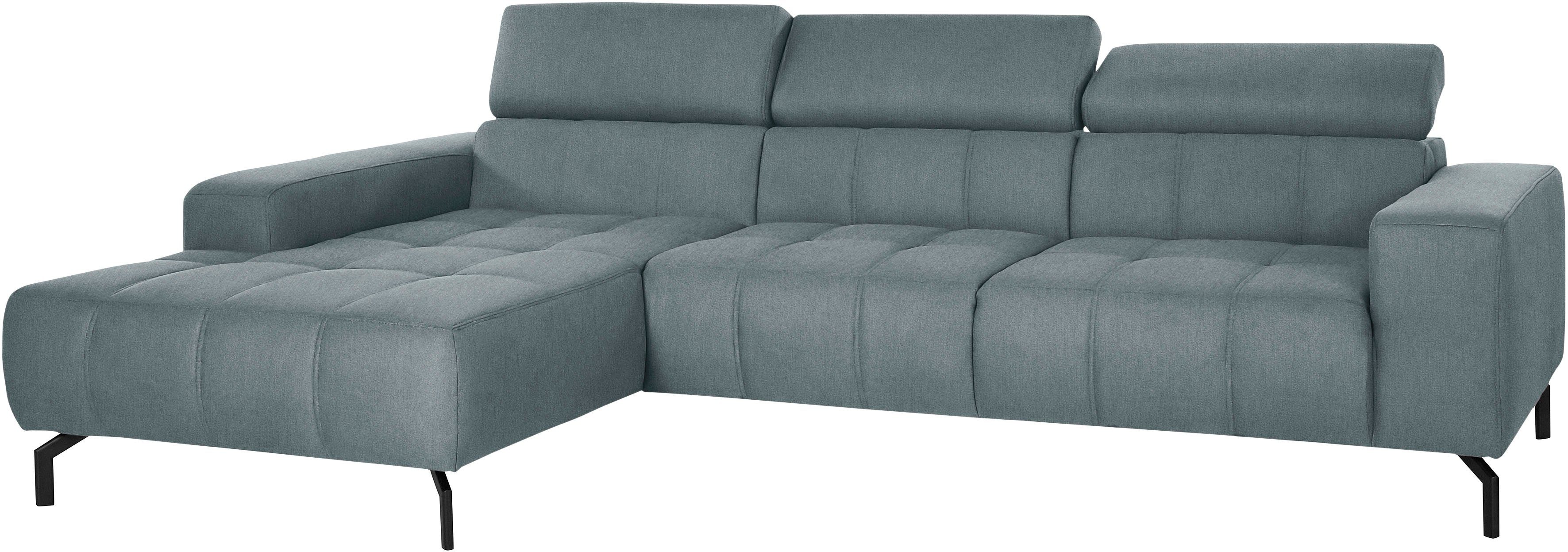 DOMO collection Hoekbank Cunelli mooie zitnaden als designelement, stevige zitcomfort, L-vorm