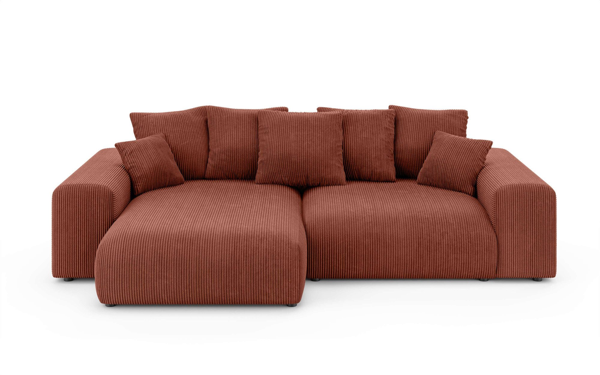 Home affaire Hoekbank LAKESIDE met bedfunctie en bedlade, B/D/H 257/166/84 cm L-vorm, recamiere aan beide zijden monteerbaar, golfondersteuning