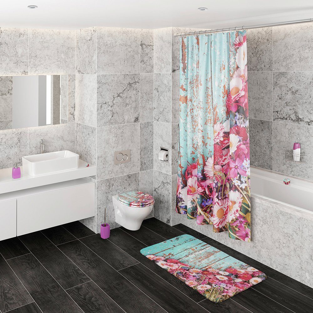 Sanilo Set badkameraccessoires Spring bestaand uit toiletzitting, badmat en wastafelplug (complete set, 3-delig)
