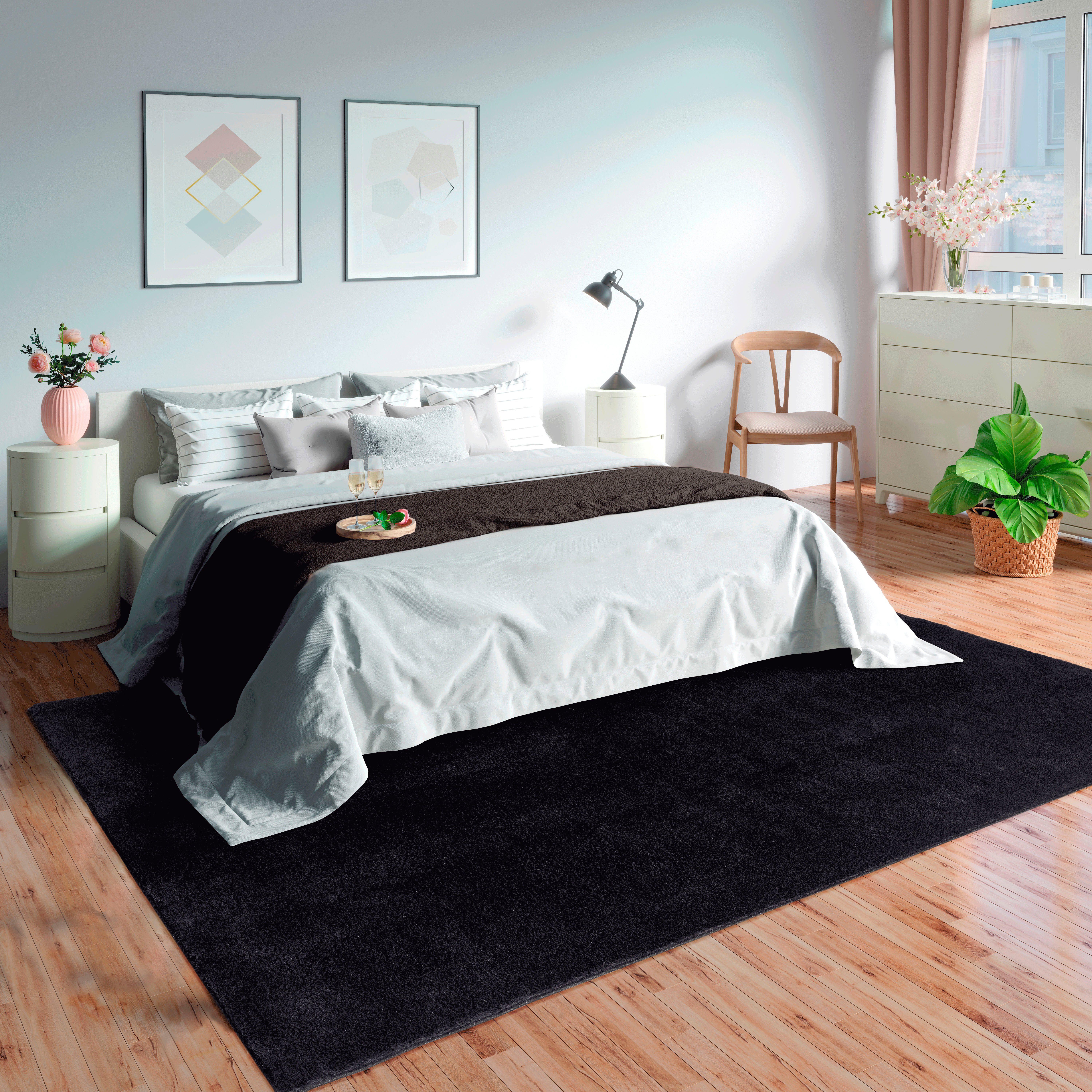 merinos Vloerkleed Loft 37, vloerkleed van imitatiebont zacht en knus, bont gevoel, anti-slip onderkant,