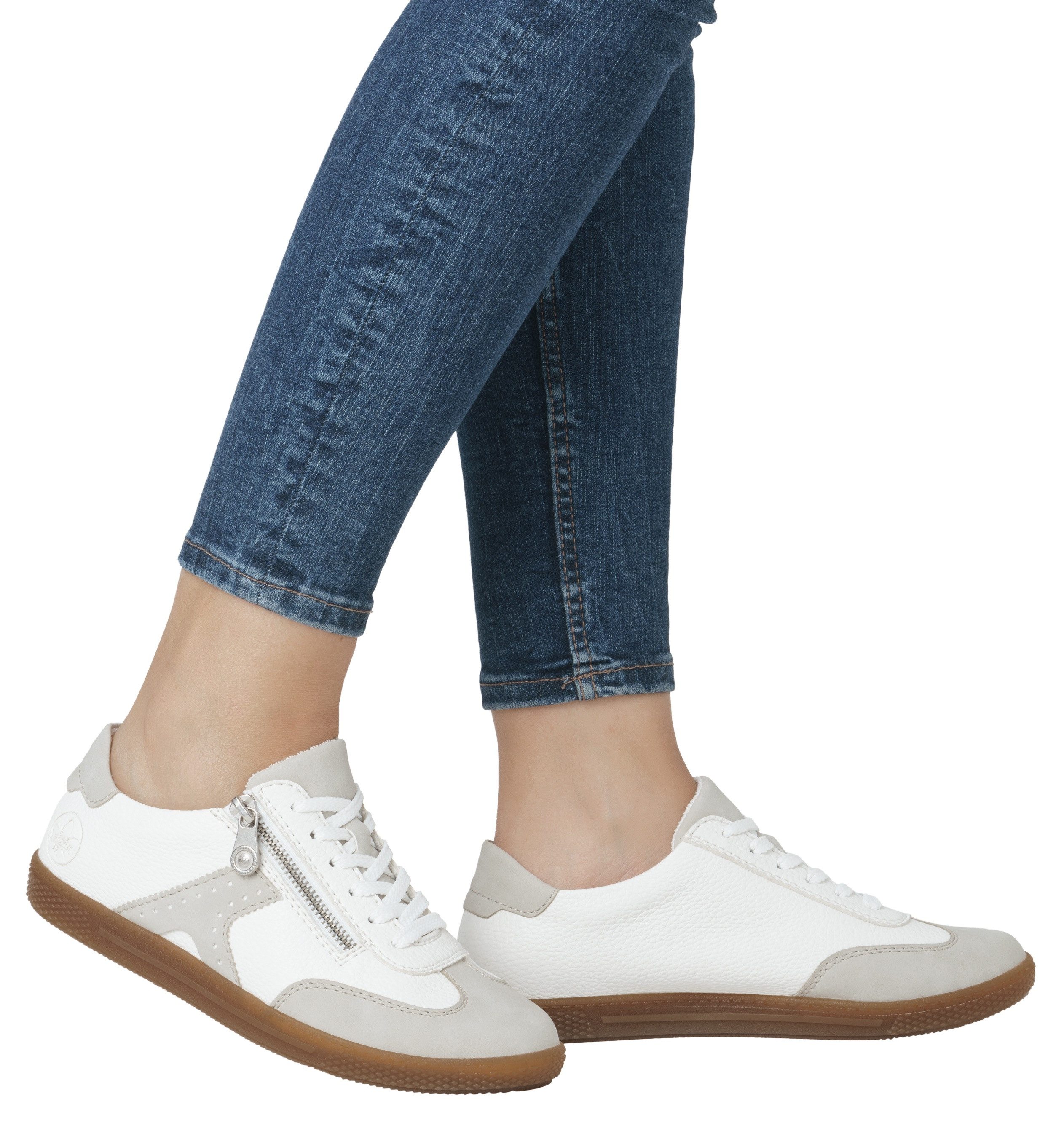 Rieker Sneakers , lage schoen, vrijetijdsschoen, veterschoen met ritssluiting