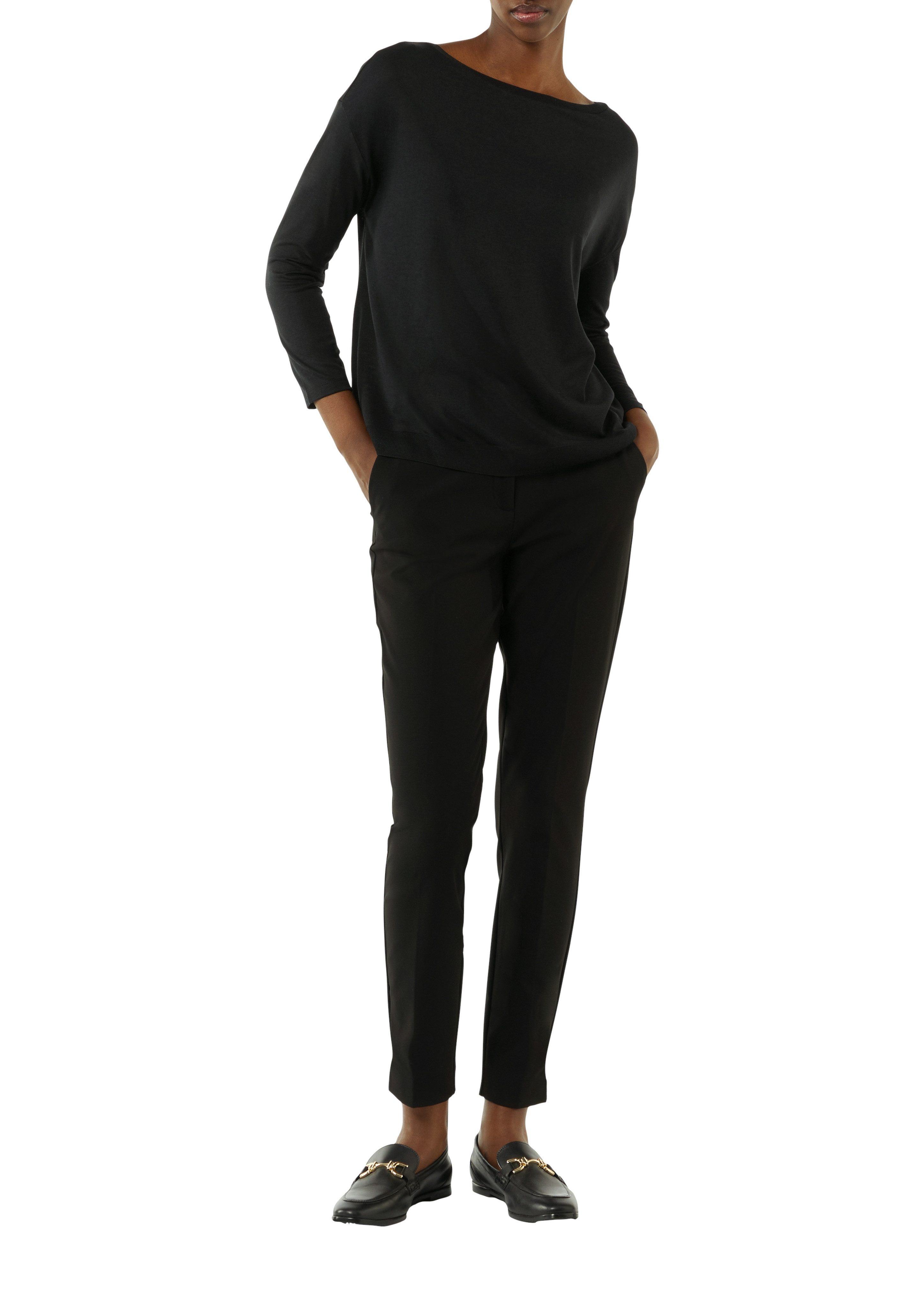 Comma Shirt met lange mouwen met moderne snit