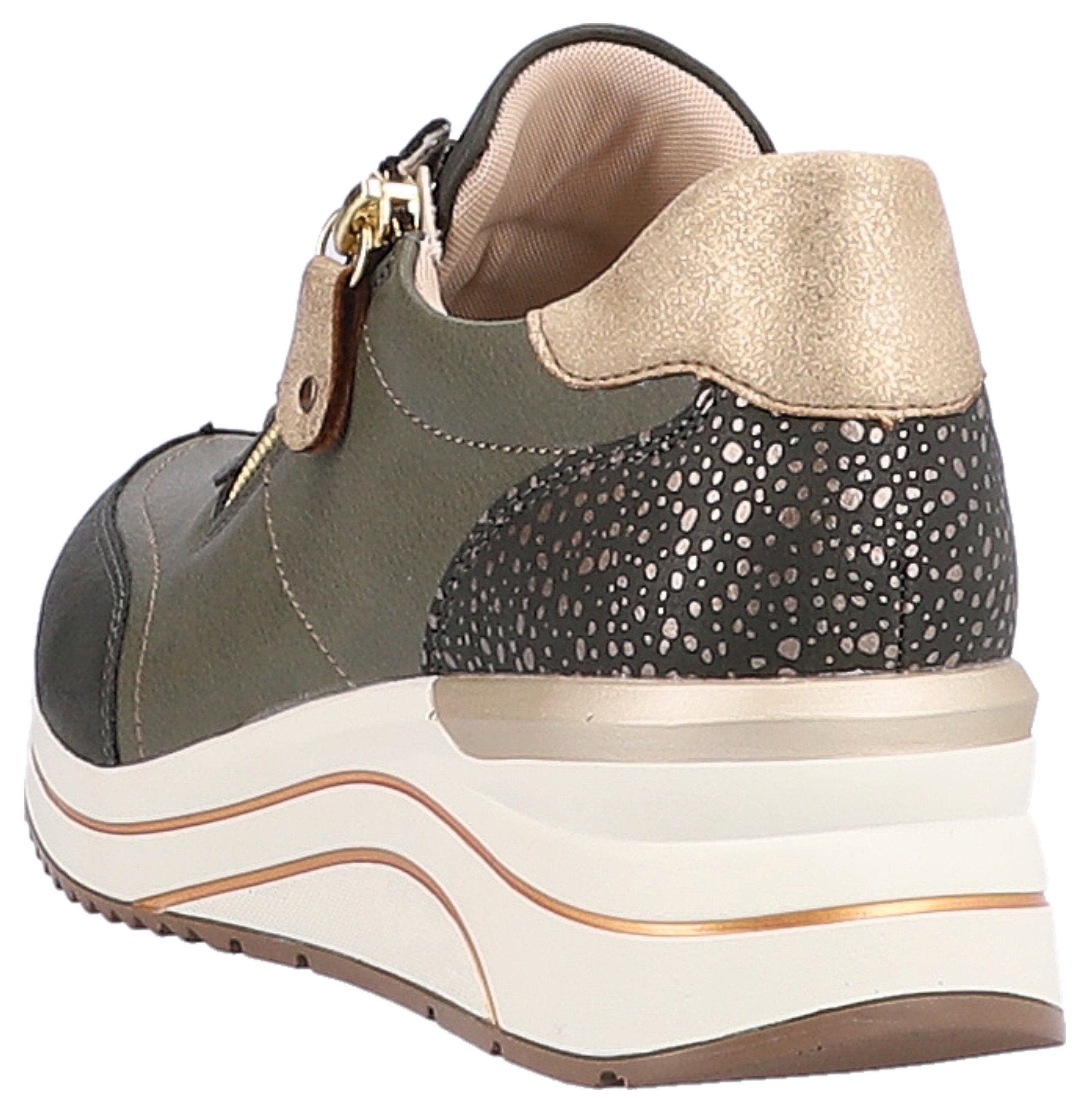 Remonte Sneakers met sleehak met praktische verwisselbare binnenzool, vrijetijdsschoen, lage schoen, veterschoen