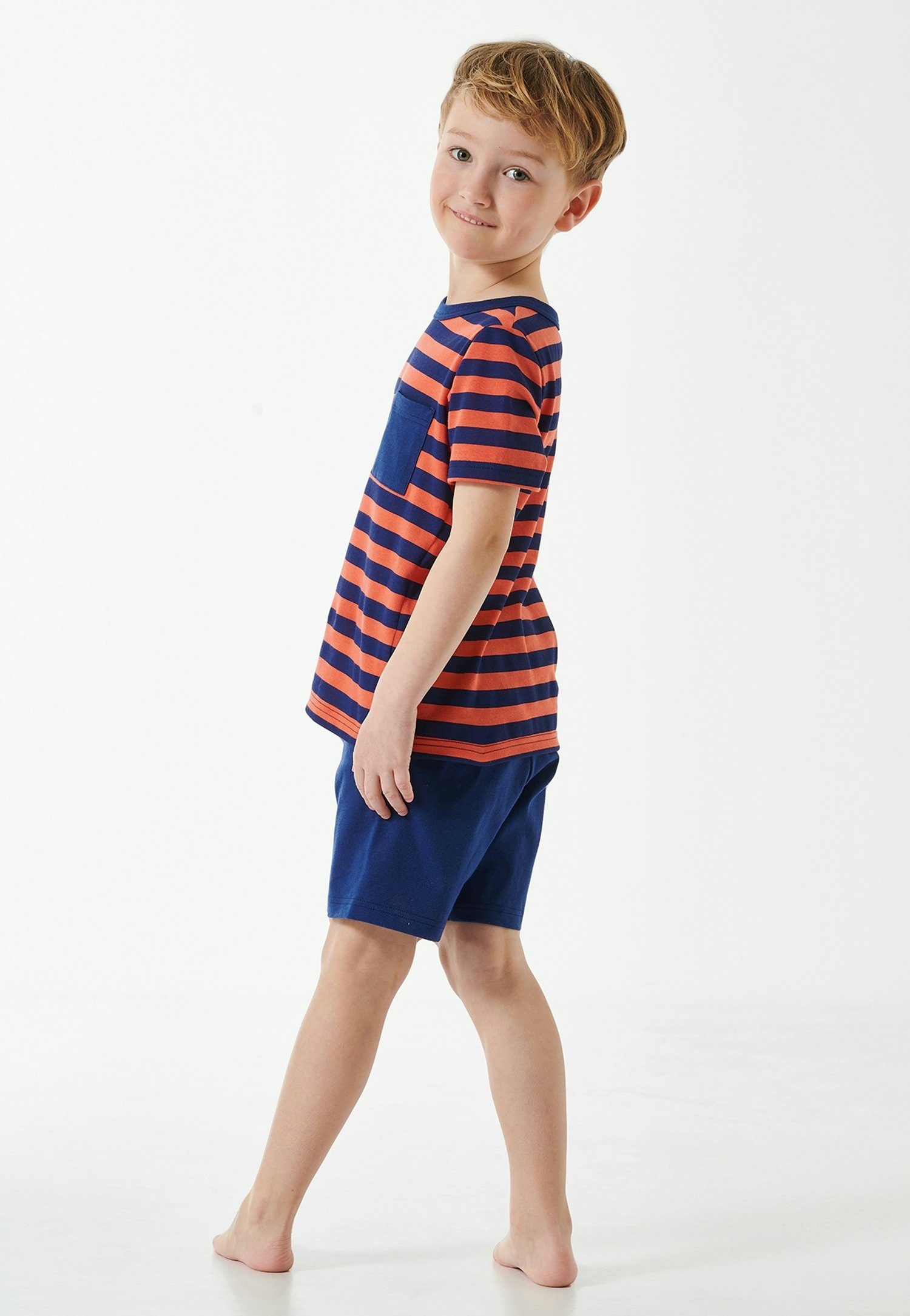 Schiesser Shortama "Casual World" met gestreept shirt (set, 2-delig)