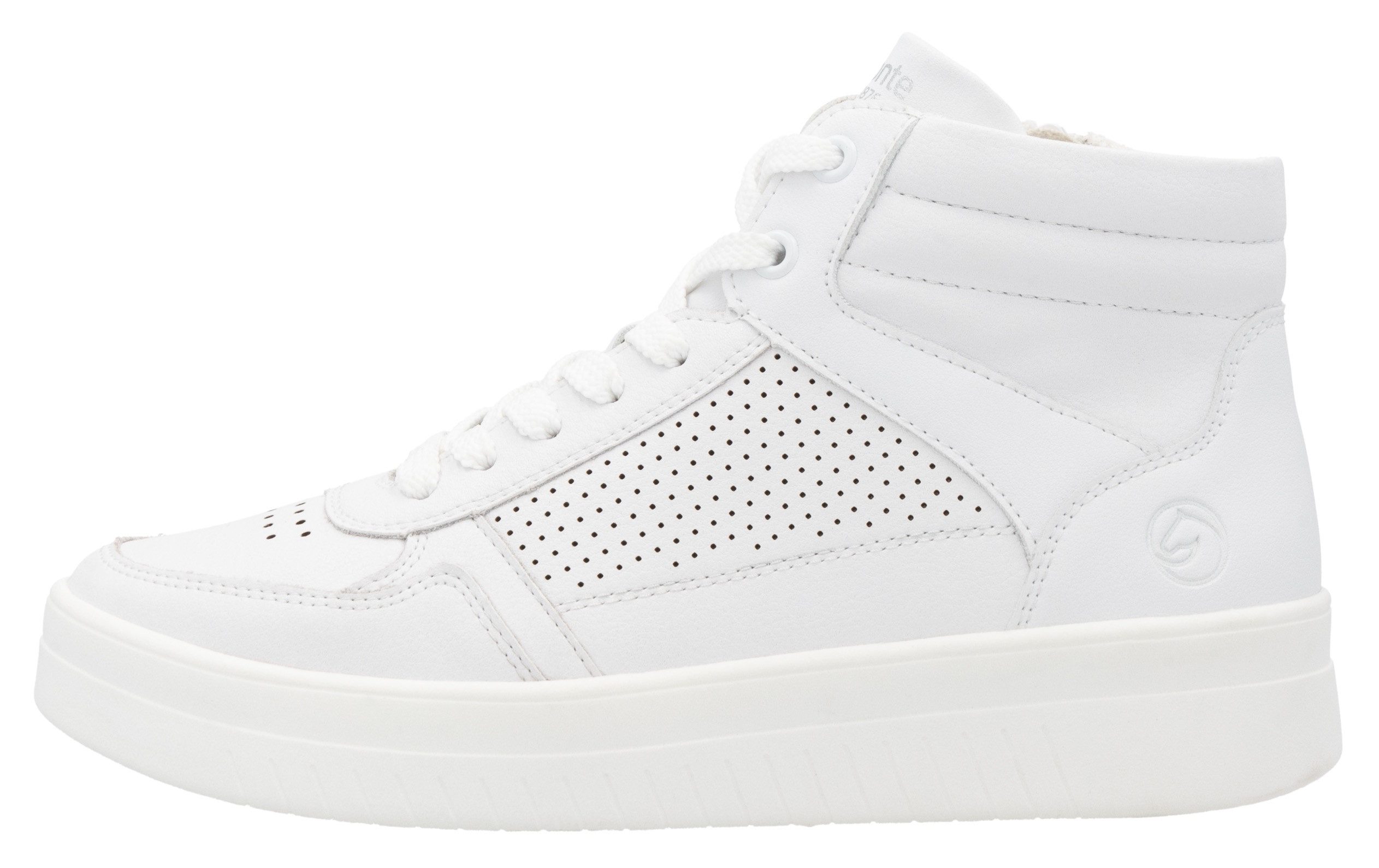 Remonte Plateausneakers , vrijetijdsschoen, veterschoen, high top sneaker met contrasterende afwerking