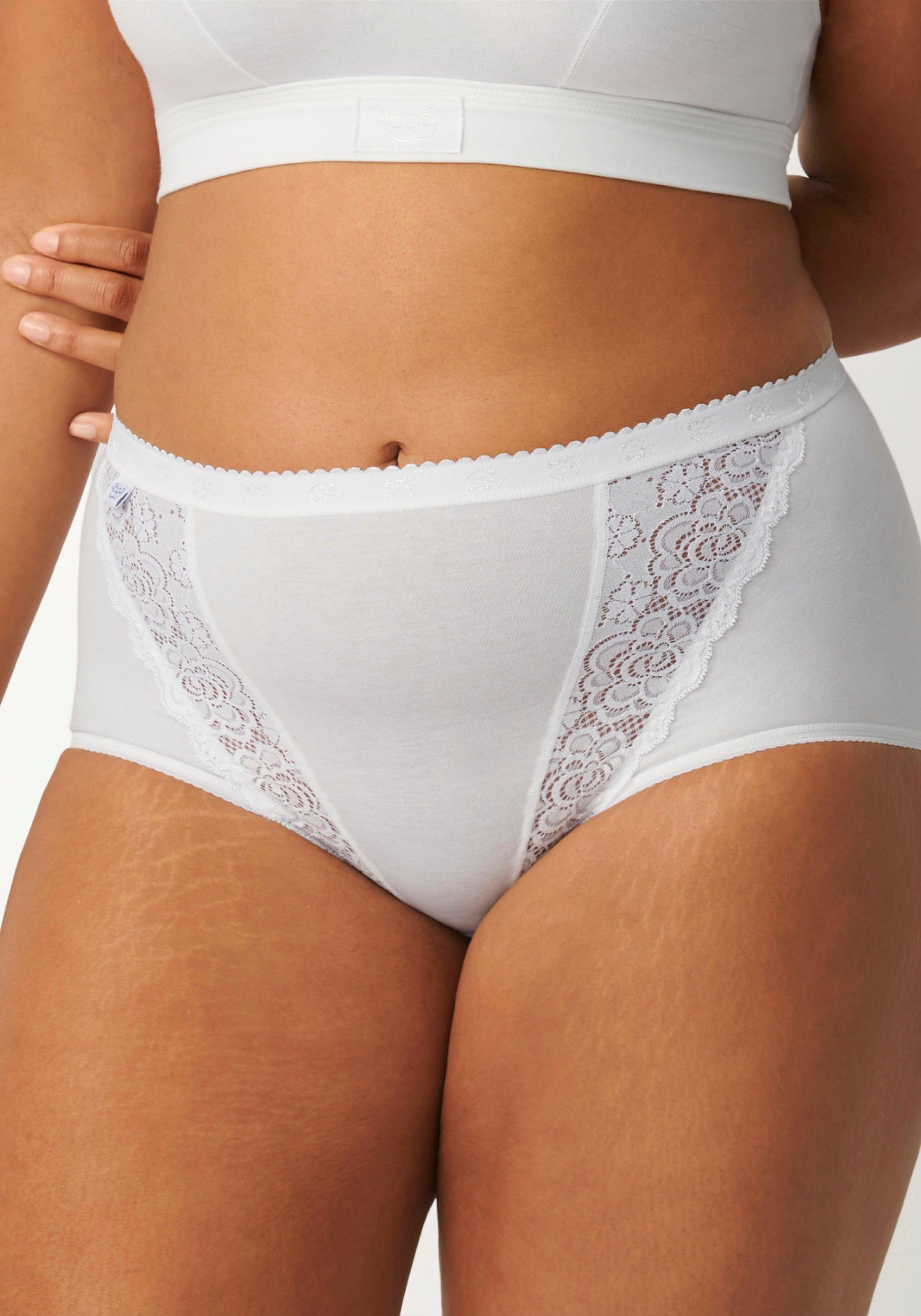 Sloggi Slip Chic Maxi 4P met elastische kanten-inzetten (4 stuks, Set van 4)