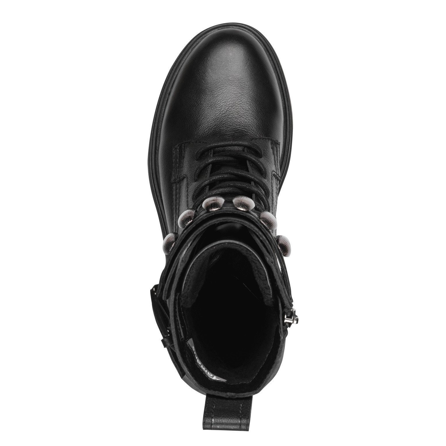 Tamaris Veterlaarsjes blokhak, veterboots met sier elementen in metalliclook