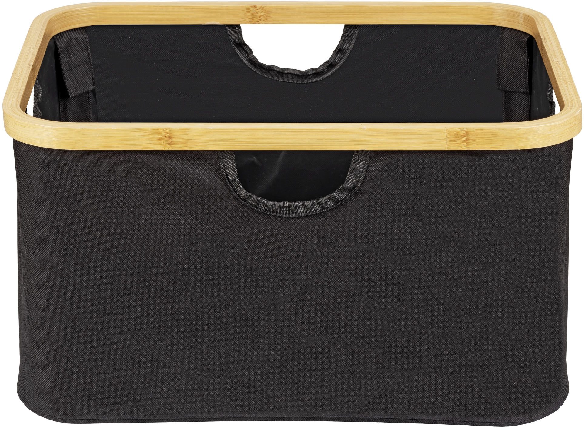 WENKO Wasmand Modell Ecori Opbergmanden, gerecycled polyester met bamboe frame (set, 2 stuks)