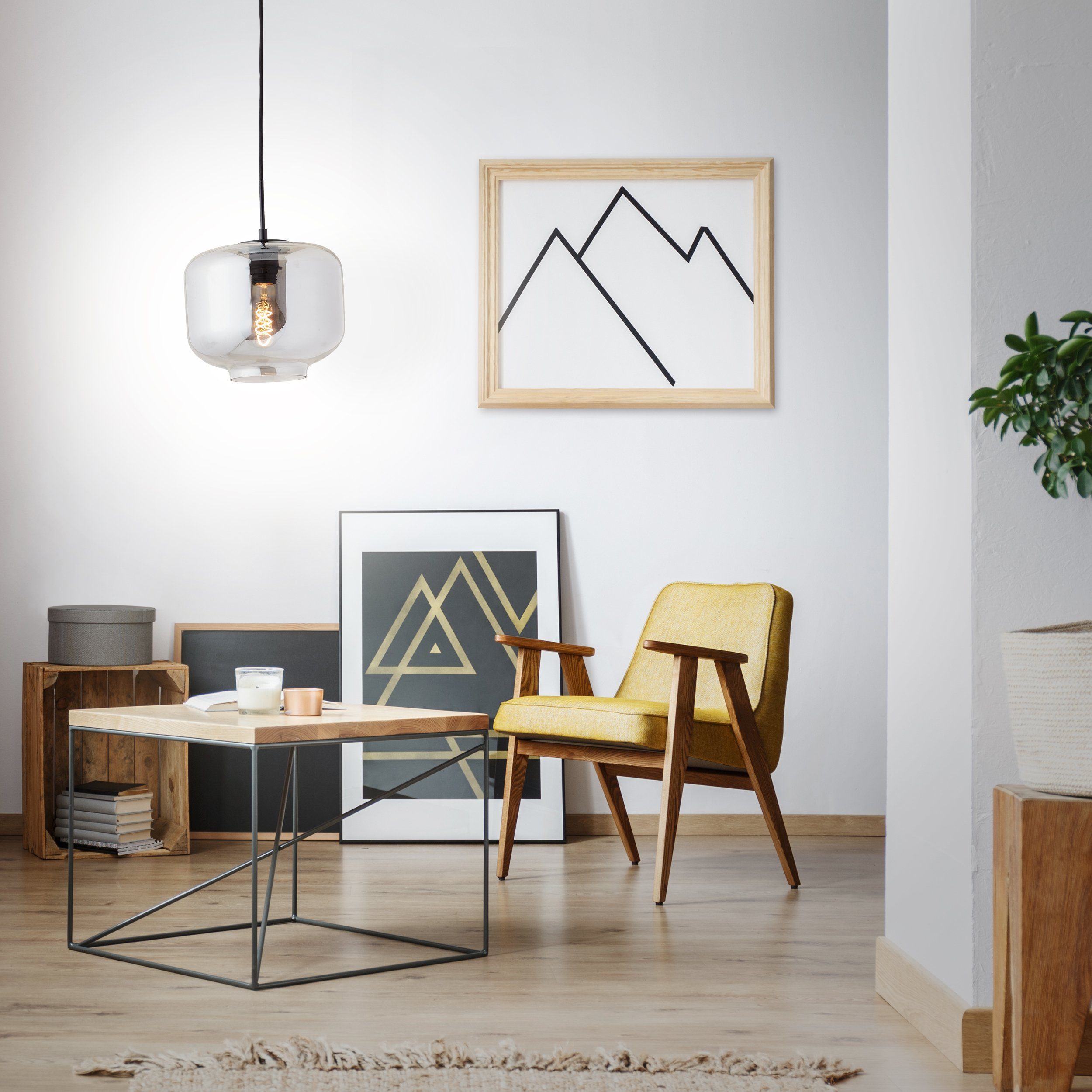 Brilliant Leuchten Hanglamp Kleon Hanglamp, 185 x 25 cm, E27, in te korten