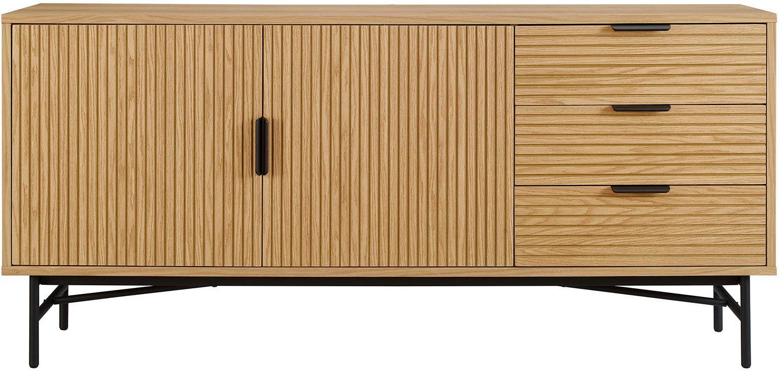 SalesFever Dressoir Commode, eikenhoutfineer, breedte 160 cm