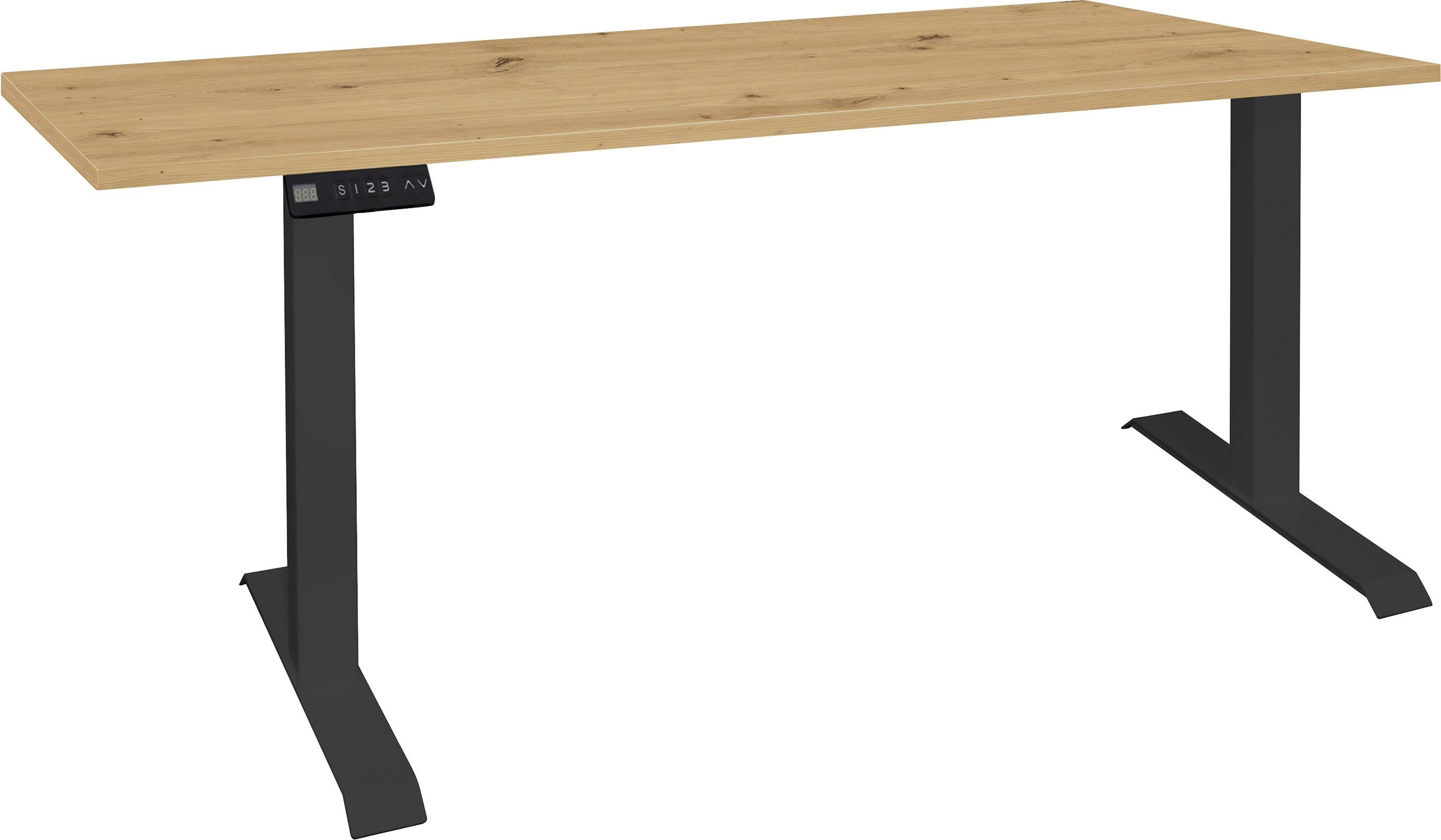 Mäusbacher Bureau Big System Office Breedte 140 cm, elektrisch in hoogte verstelbaar