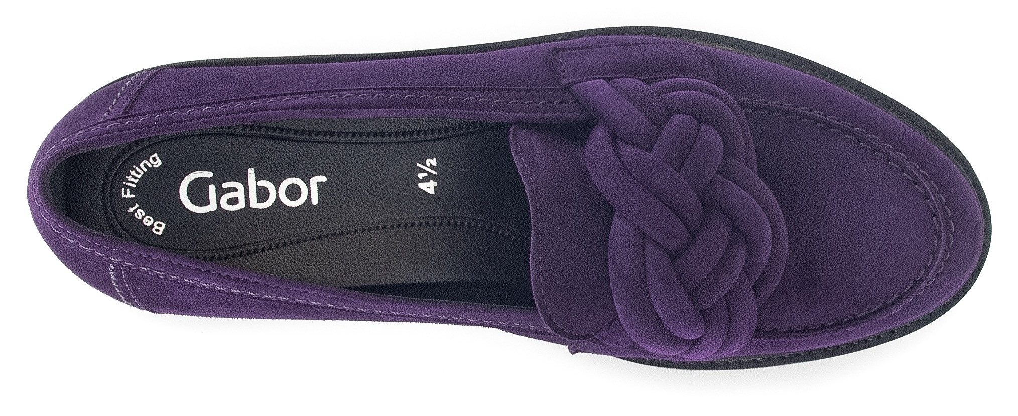Gabor Loafers , slipper, lage schoen, instapschoen met gevlochten sierband