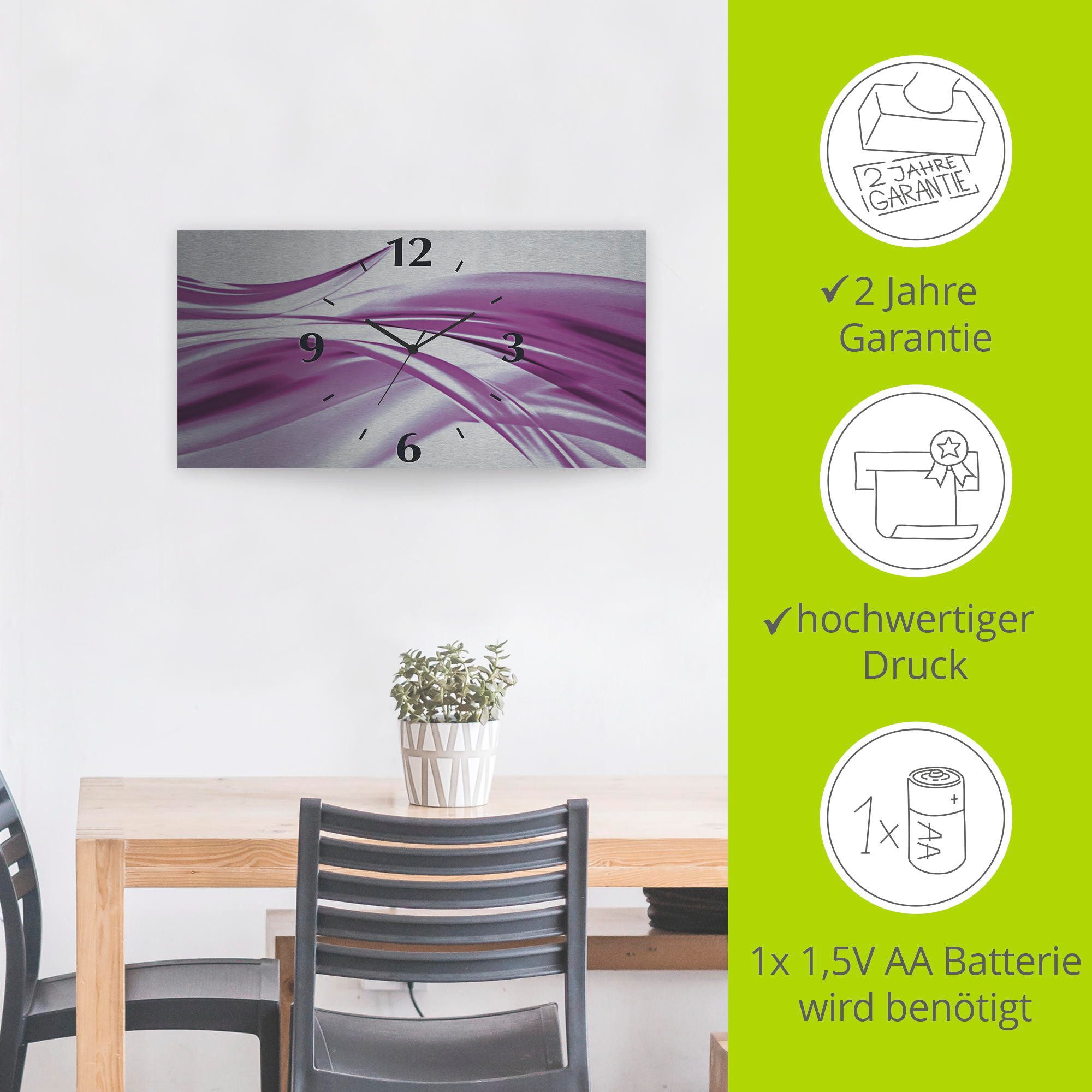 Artland Wandklok Mooie golf - abstract 3d-look geschulpt, met kwarts- of radiografisch uurwerk, verschillende maten