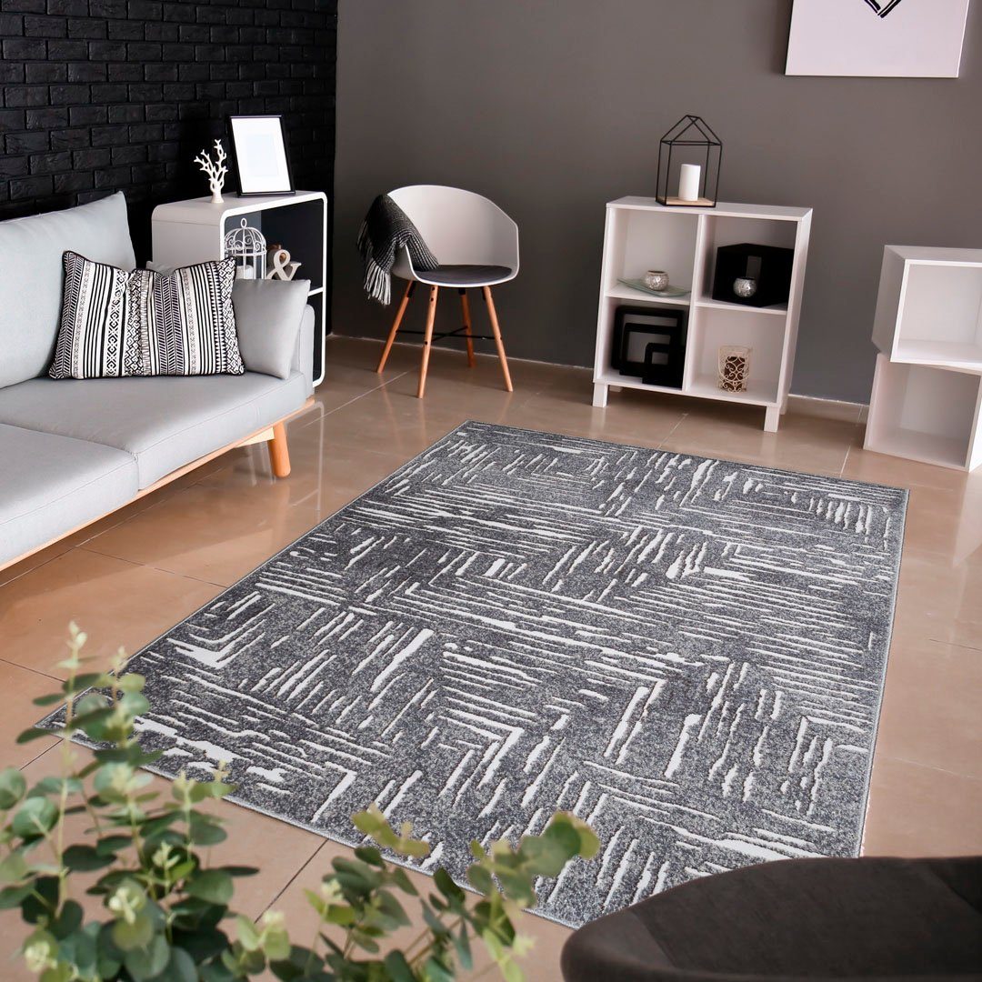 my home Vloerkleed Navid Kortpolig, hoog-laag structuur, 3D-ontwerp, modern, onderhoudsvriendelijk