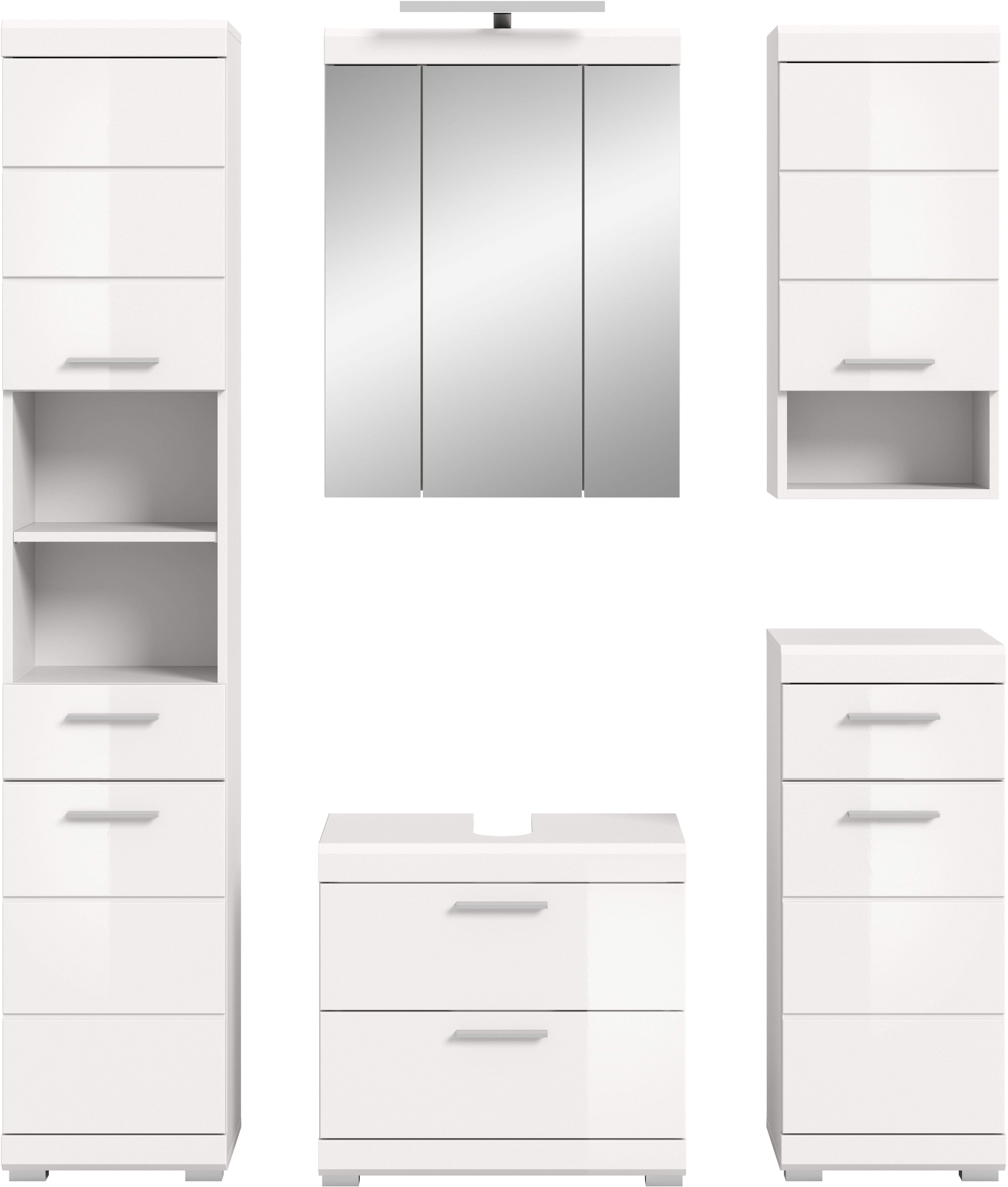 INOSIGN Badkamerserie Siena, 5-delig, inclusief LED-verlichting, bestaande uit: (set, 5-delig)