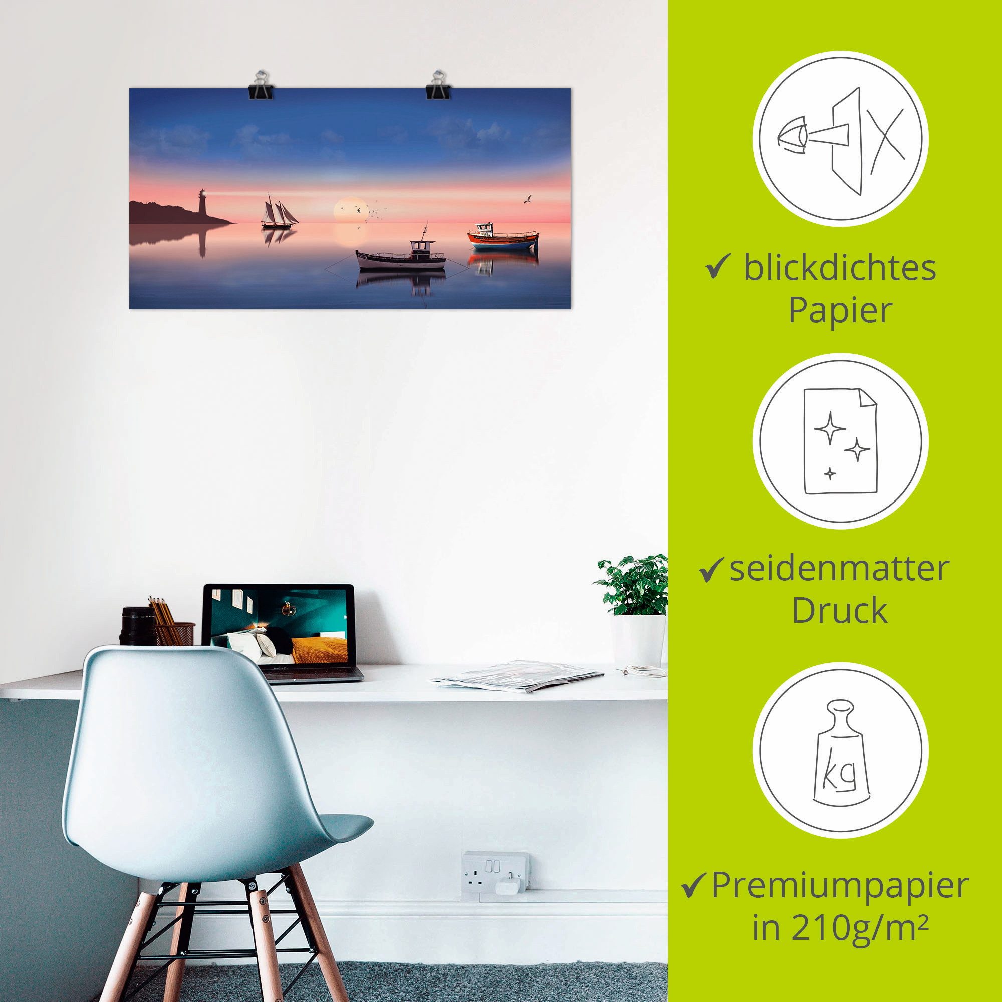Artland Poster Vissersboten als artprint op linnen, muursticker of poster in verschillende maten