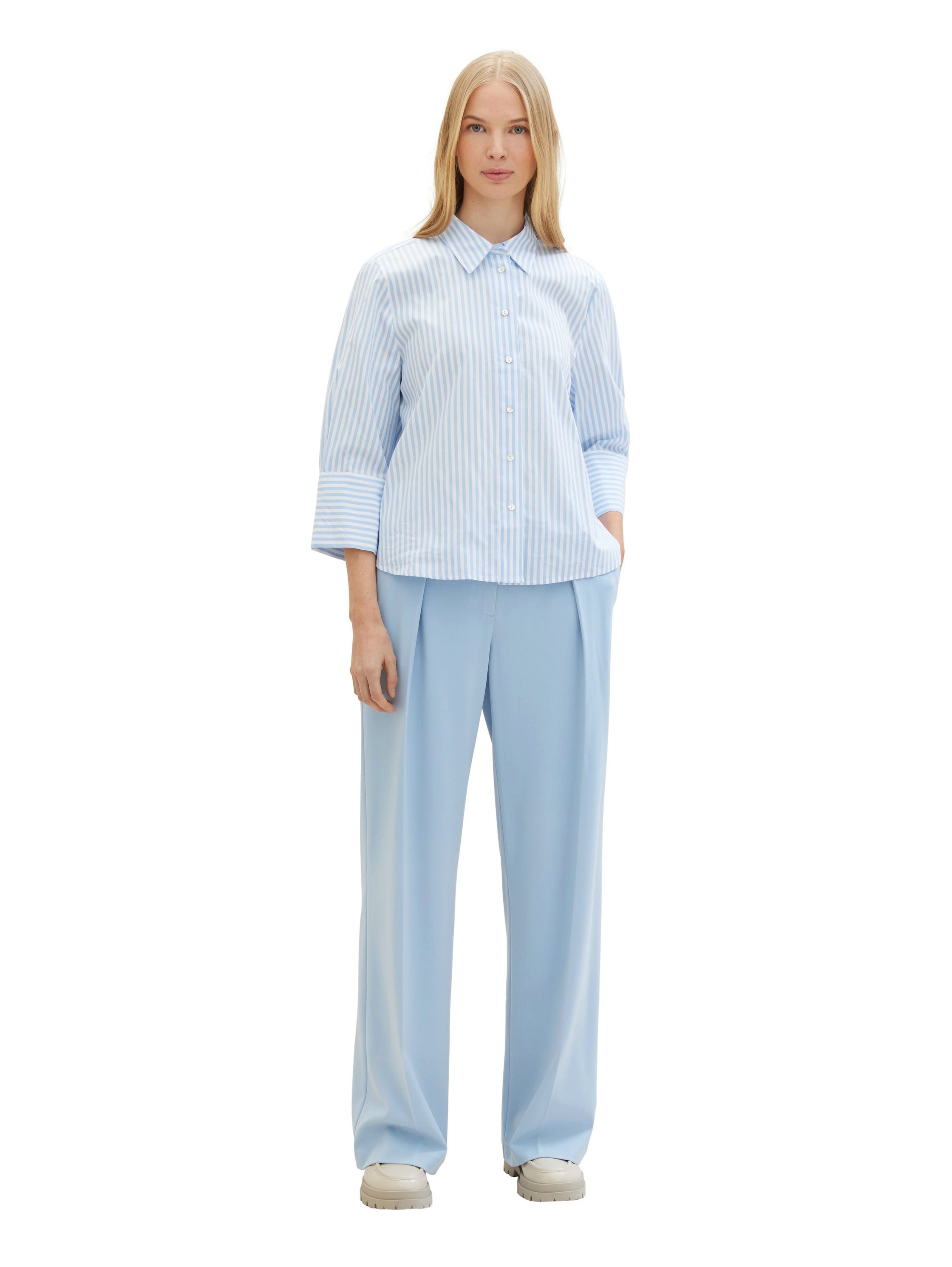 Tom Tailor Bandplooibroek Lea Wide Leg met wijde pijpen