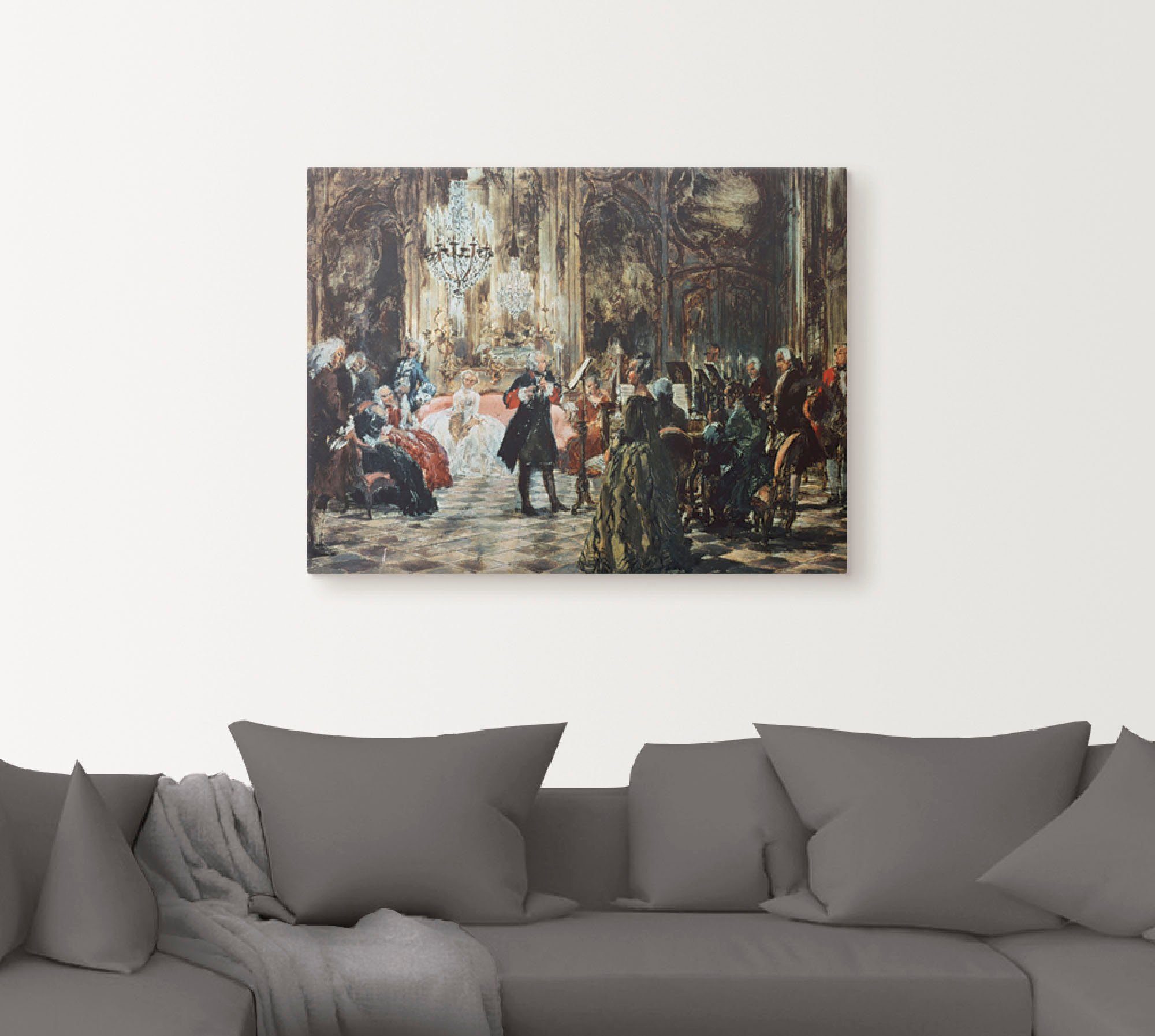 Artland Artprint Fluitconcert Frederik de Grote. als artprint op linnen, poster in verschillende formaten maten