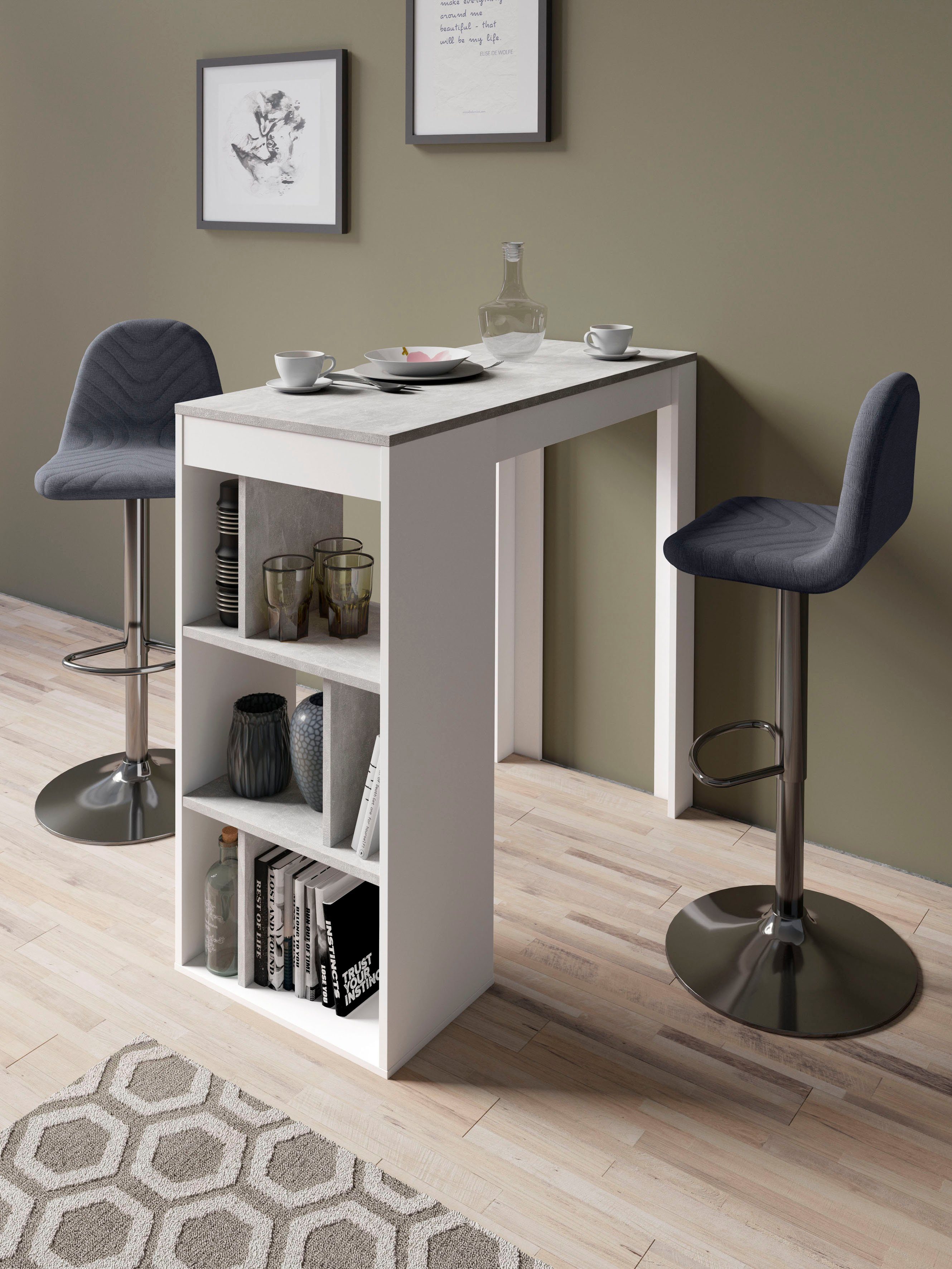 byLIVING Barkruk Casino 01 draaibaar met hoogteverstelling, bekleding van weefstof, metalen frame (set, 2 stuks)