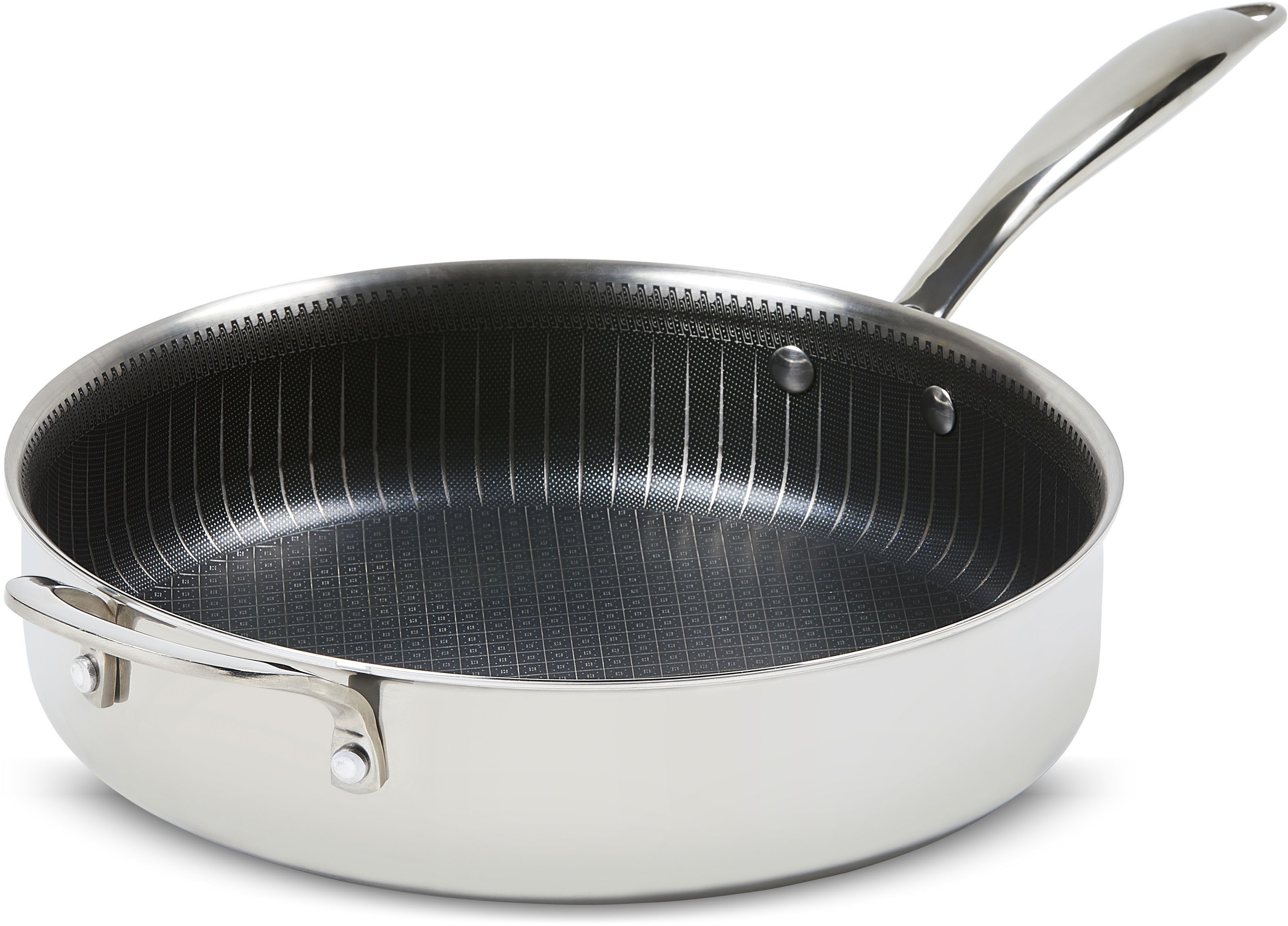 MediaShop Koekenpan Titan Pan Edelstalen matrix+diamantver. antikleef-coating, Ø28 cm, inductie (set, 4-delig)