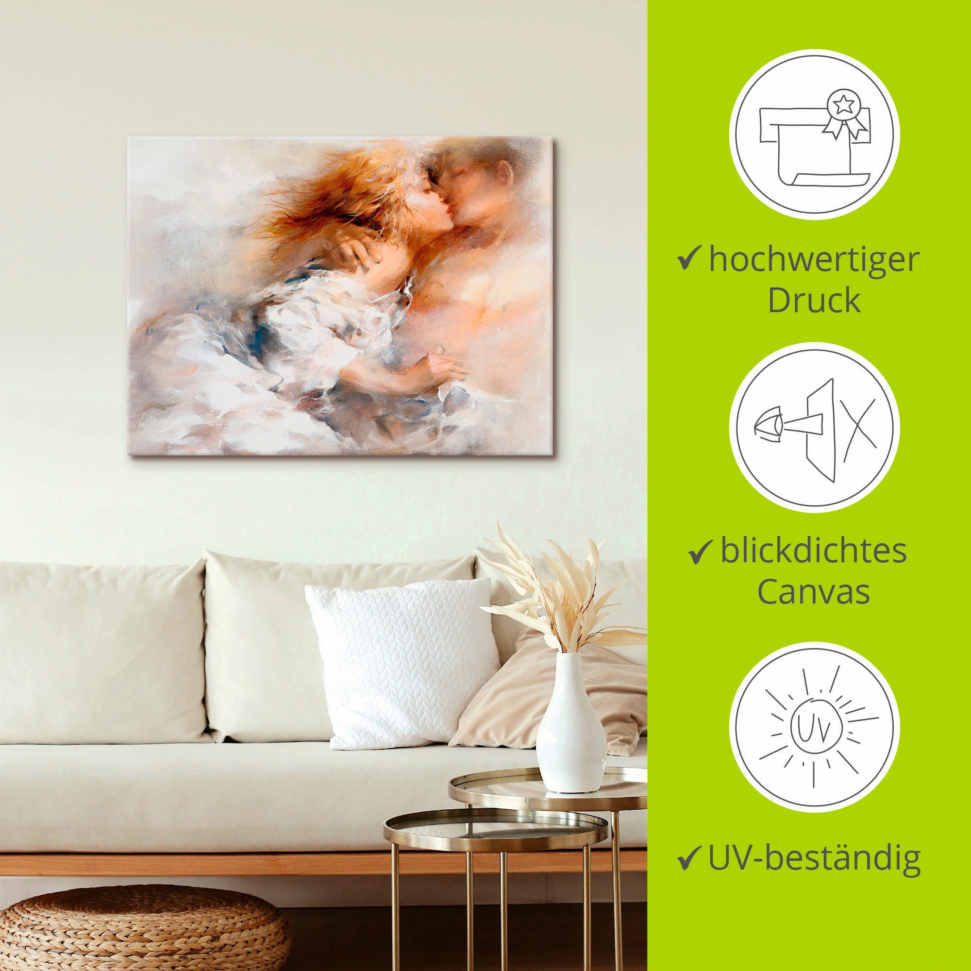 Artland Artprint Hartstochtelijk als artprint op linnen, poster in verschillende formaten maten