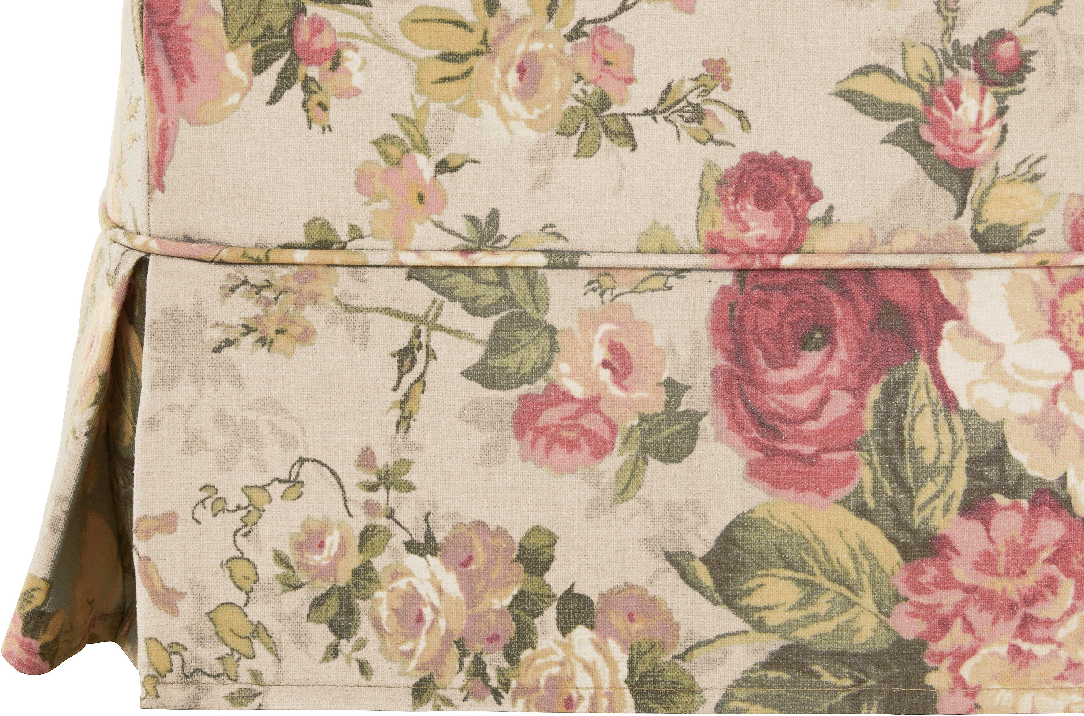 Home affaire Hocker Shadmoor Hoezen-look, in uni of met bloemenprint, passend bij de Shadmoor-serie