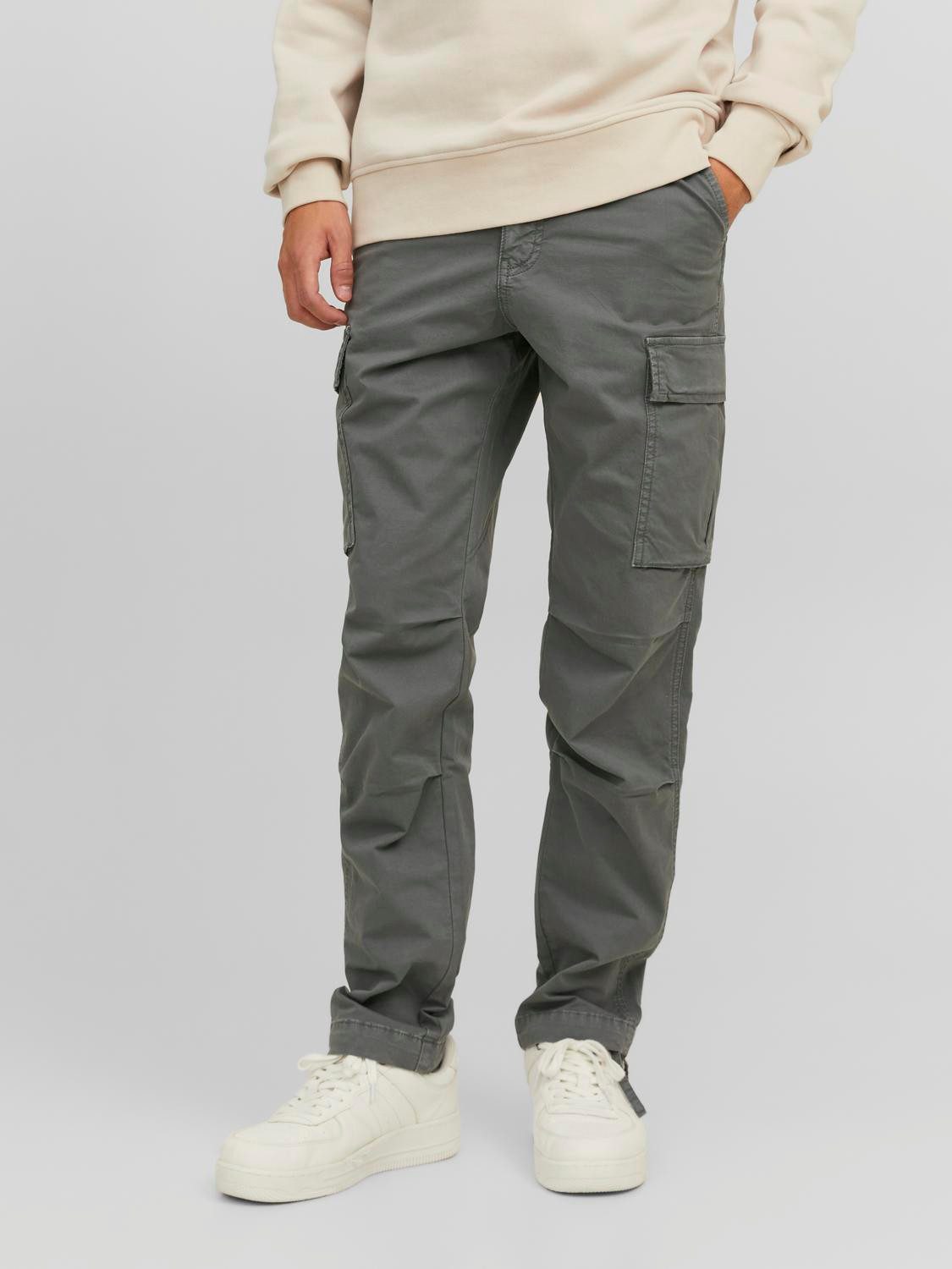 Jack & Jones Cargobroek JPSTACE JJTUCKER CARGO AMA NOOS heren cargobroeken maat 28 grijs