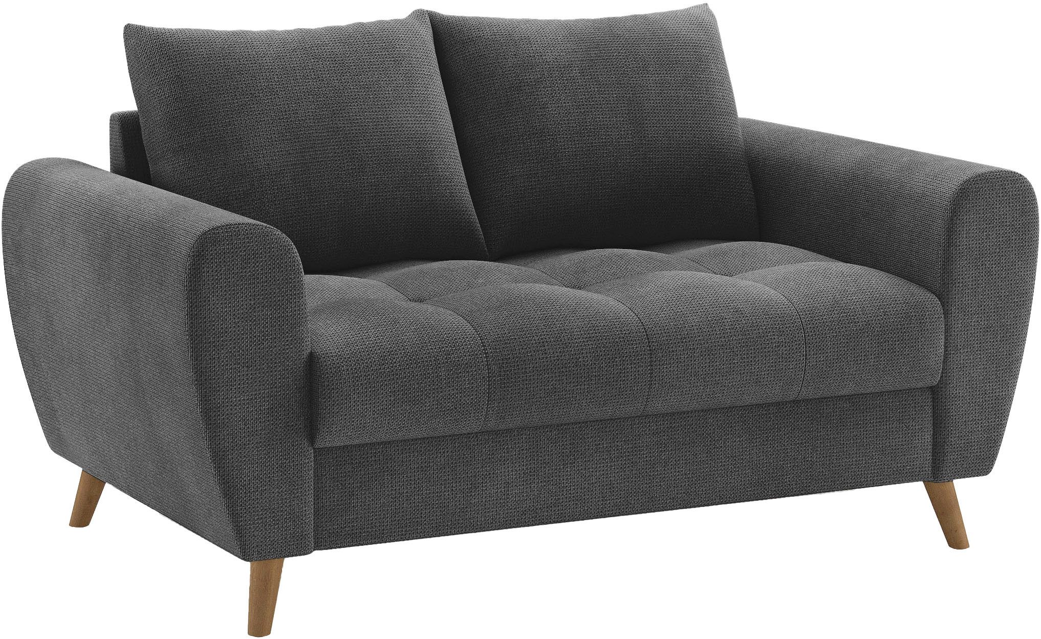 Mr. Couch 2-zitsbank Blackburn II Optioneel met koudschuimvering tot 140 kg belastbaar zwart, 2-zitsbanken, 160 cm