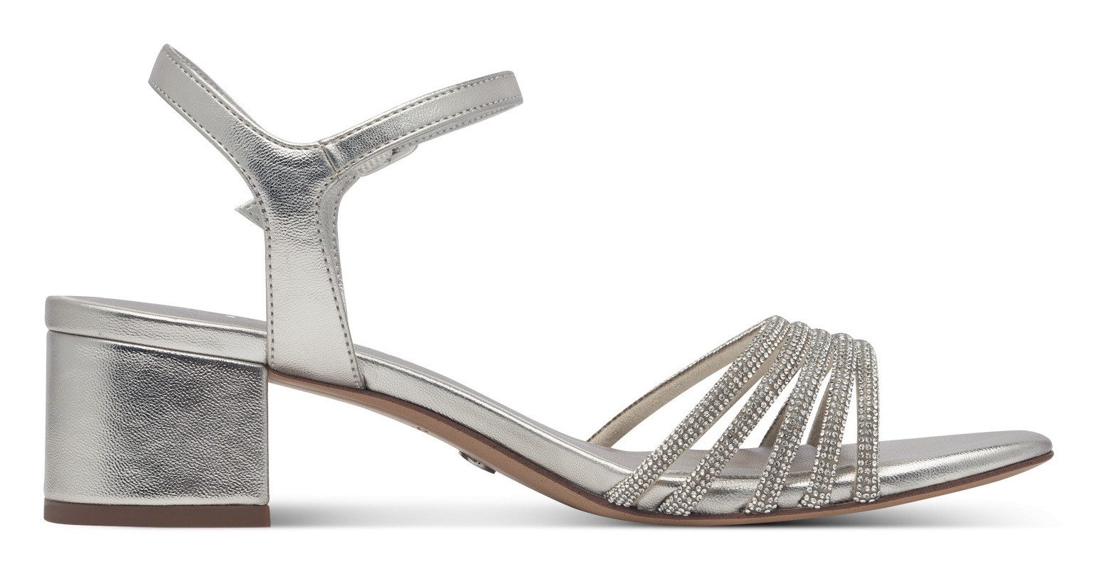 Tamaris Sandaaltjes , blokhak, feestdagenschuh, avondschuh met fonkelende sierstenen