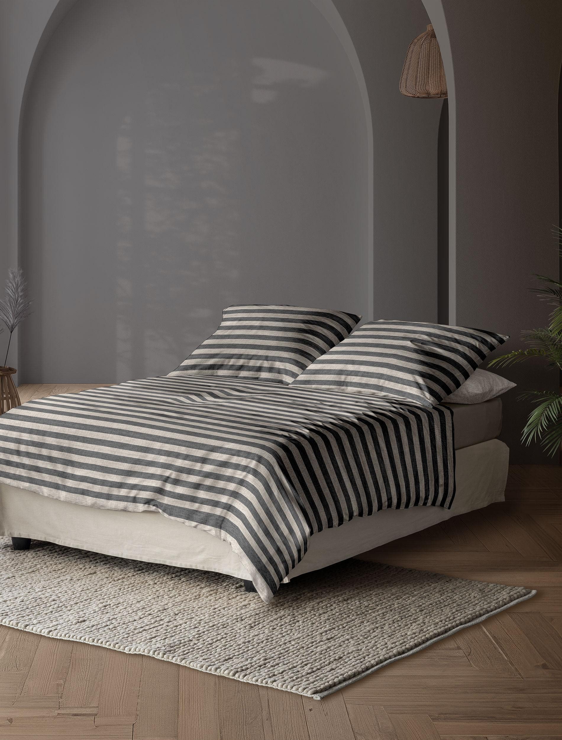 Irisette Beddengoed Wave-HK 8559 aansluitend en ademend dekbedovertrekken grijs