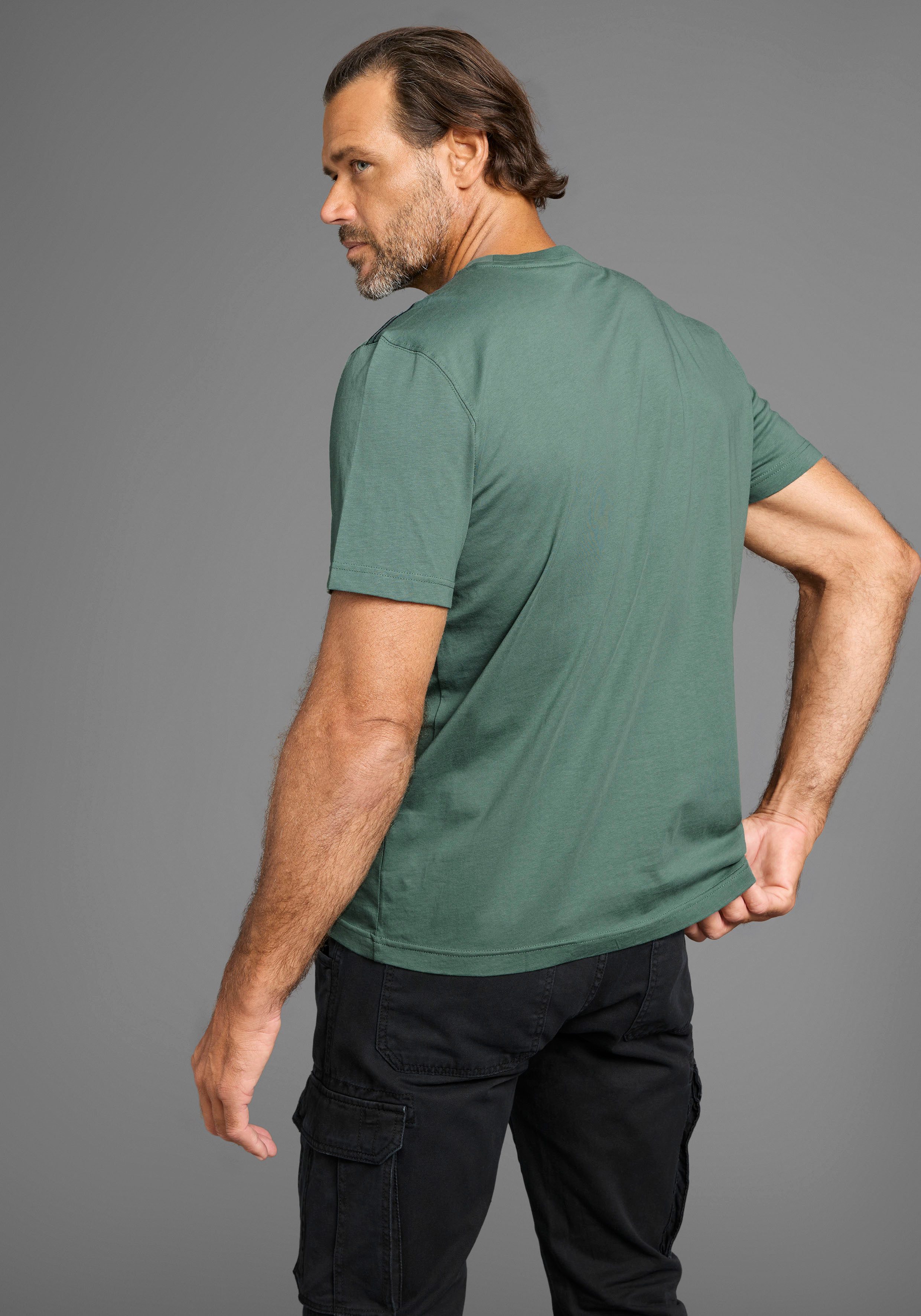 Man's World T-shirt Korte mouwen, regular fit, met print, ronde hals