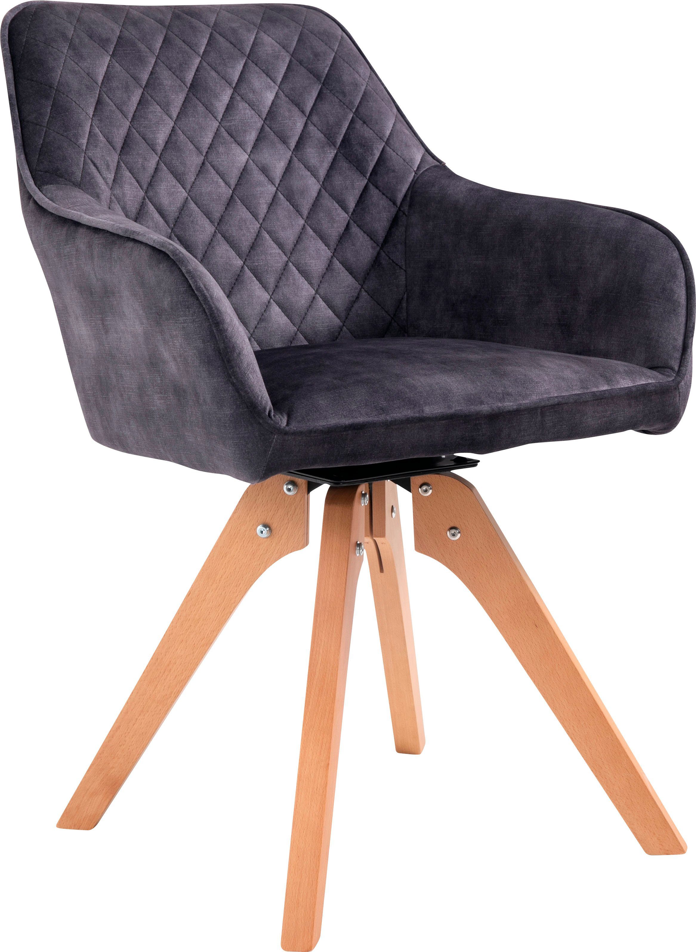SalesFever Stoel met armleuningen Växjö - Eetkamerstoel comfort en stijl Zitcomfort opnieuw gedefinieerd: 180° draaiplaat inbegrepen! (1 stuk)