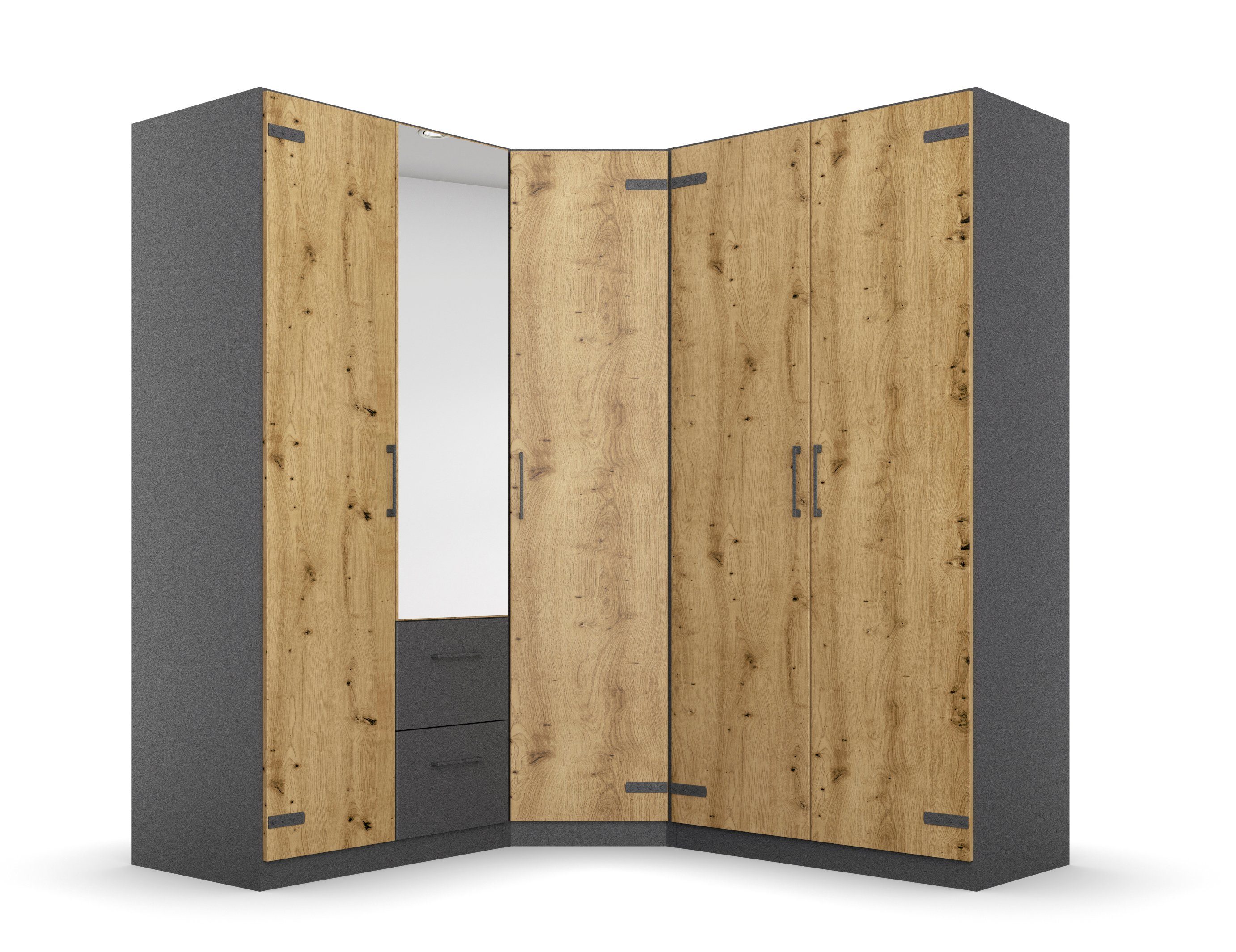 rauch Kastenset Holmes met applicaties "industrial style" garderobekasten grijs