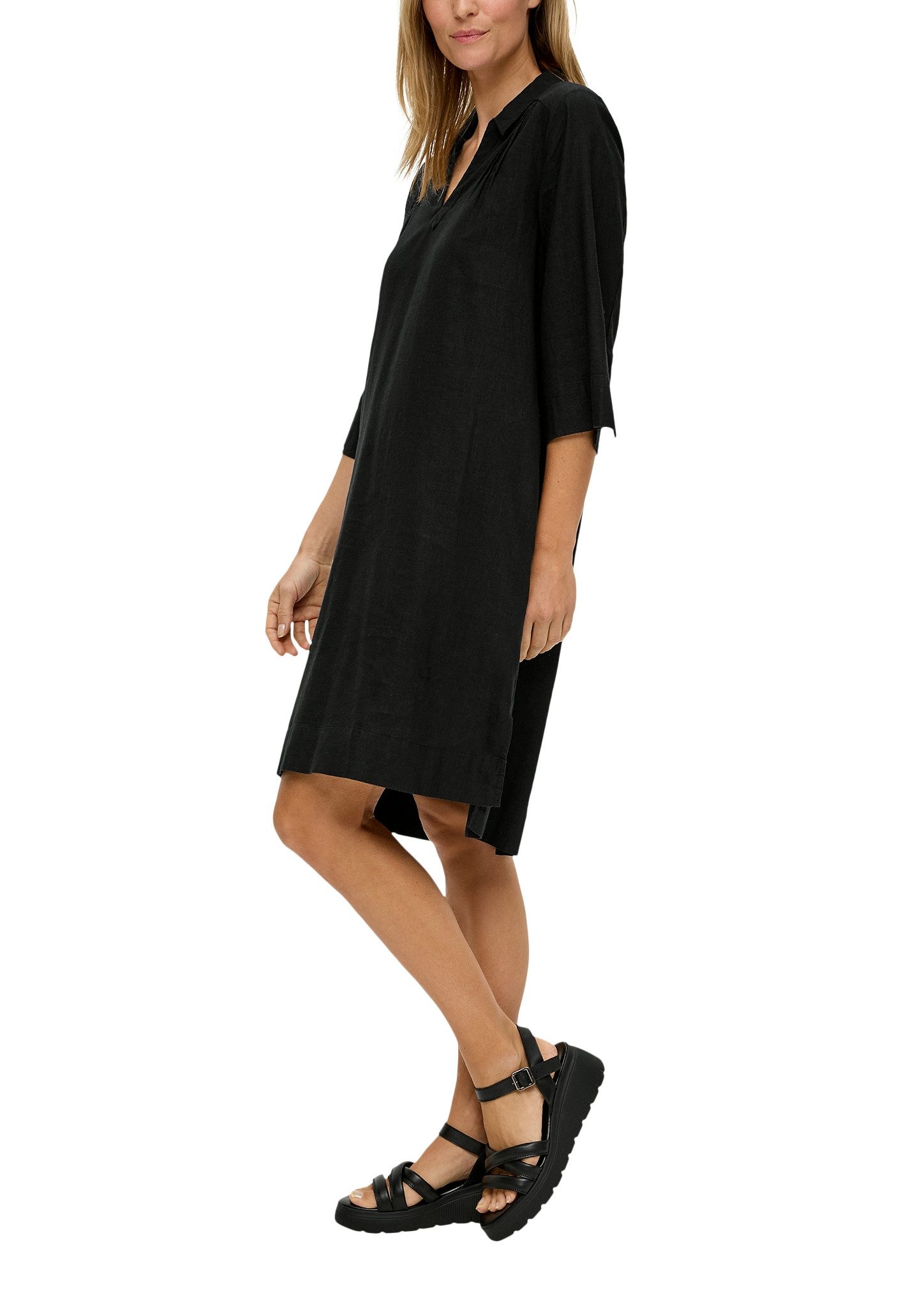s.Oliver Midi-jurk met 3/4-mouwen en v-hals