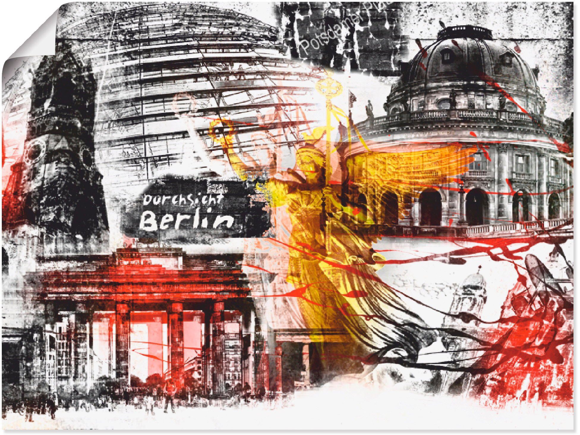 Artland Artprint Berlijn Skyline collage VI in vele afmetingen & productsoorten -artprint op linnen, poster, muursticker / wandfolie ook geschikt voor de badkamer (1 stuk)