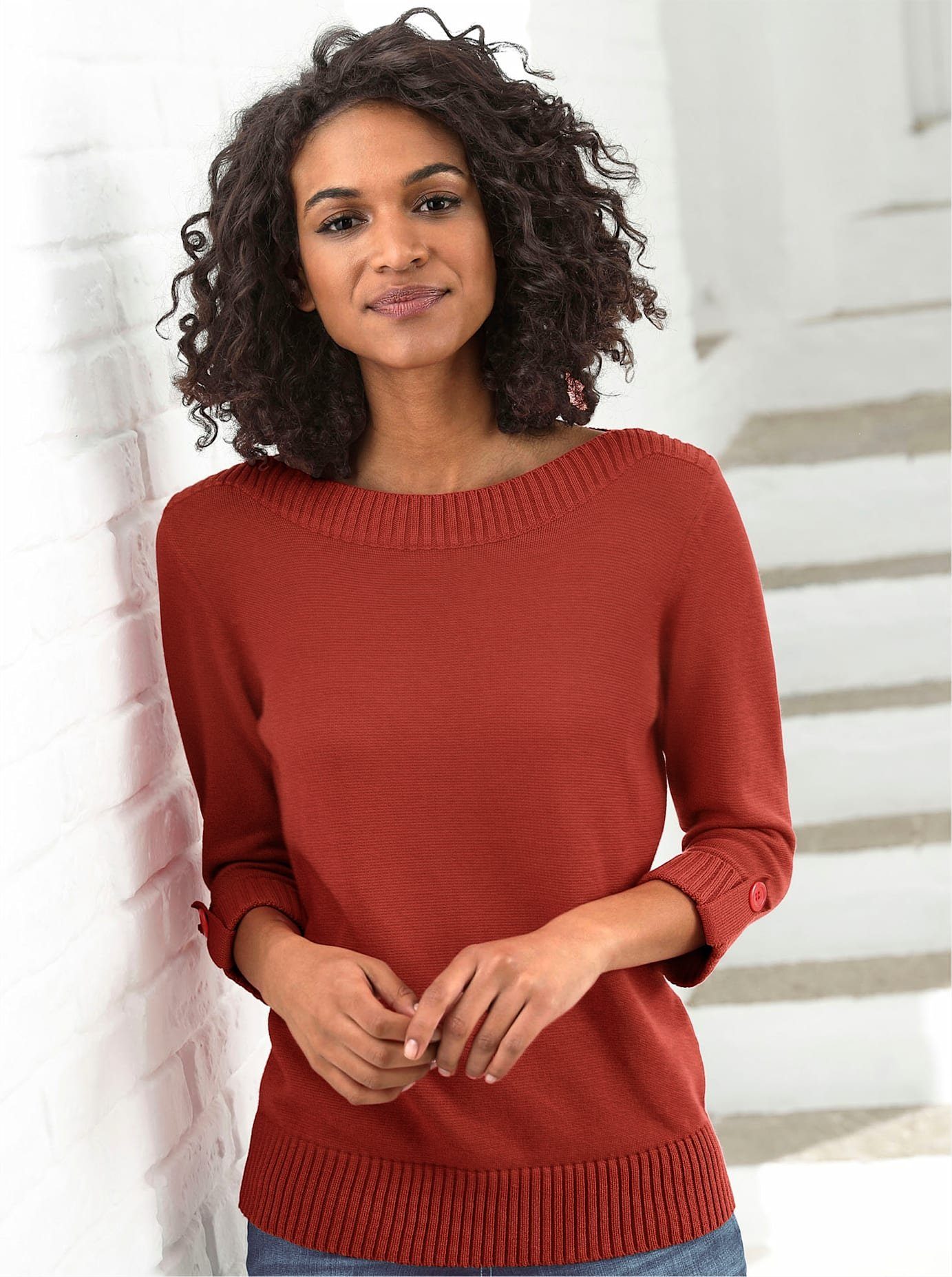 Casual Looks Trui met 3/4 mouwen Trui