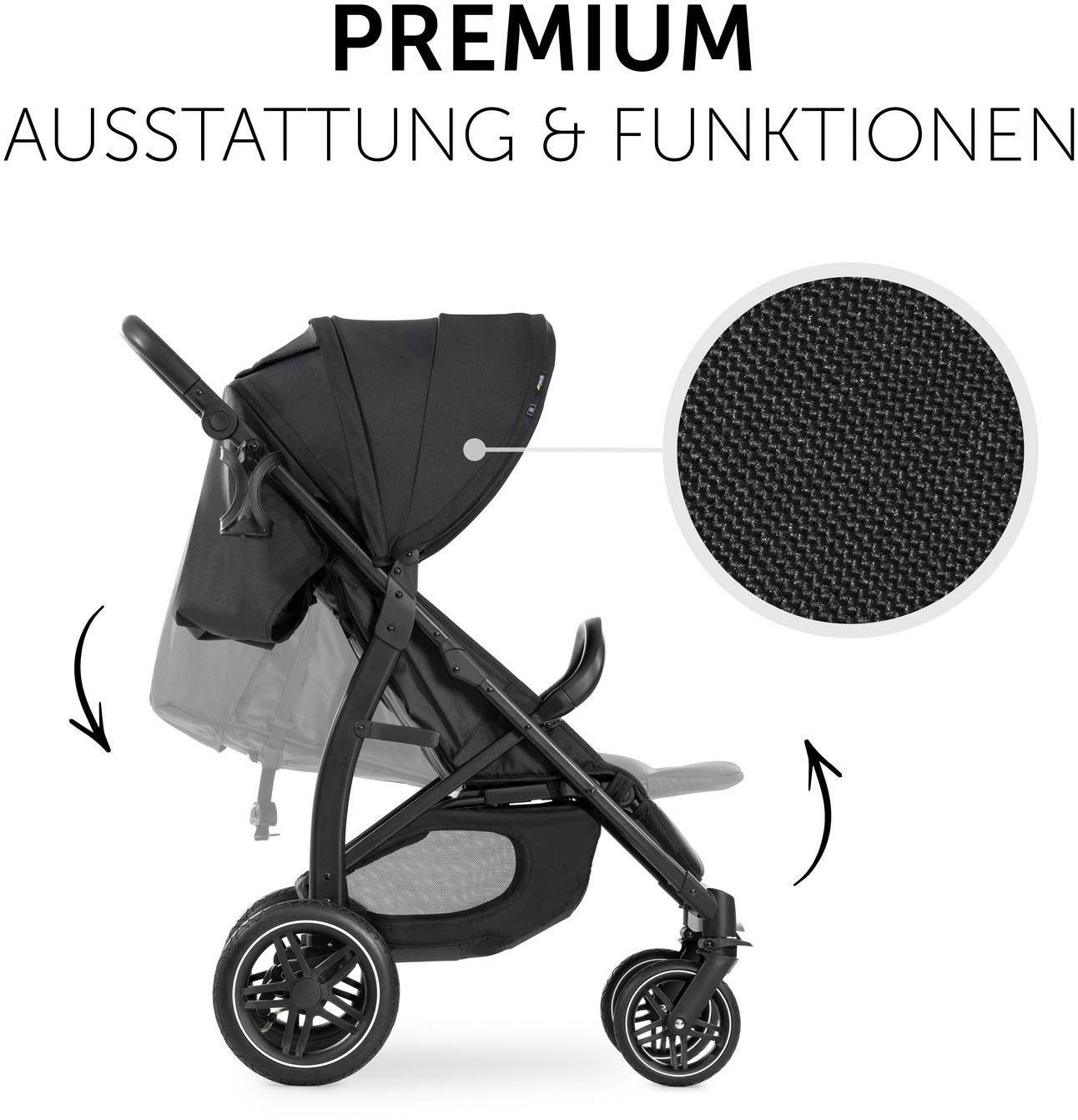 Hauck Kinder-buggy Rapid 4D Air, black met verlengbaar 3-zones zonnescherm