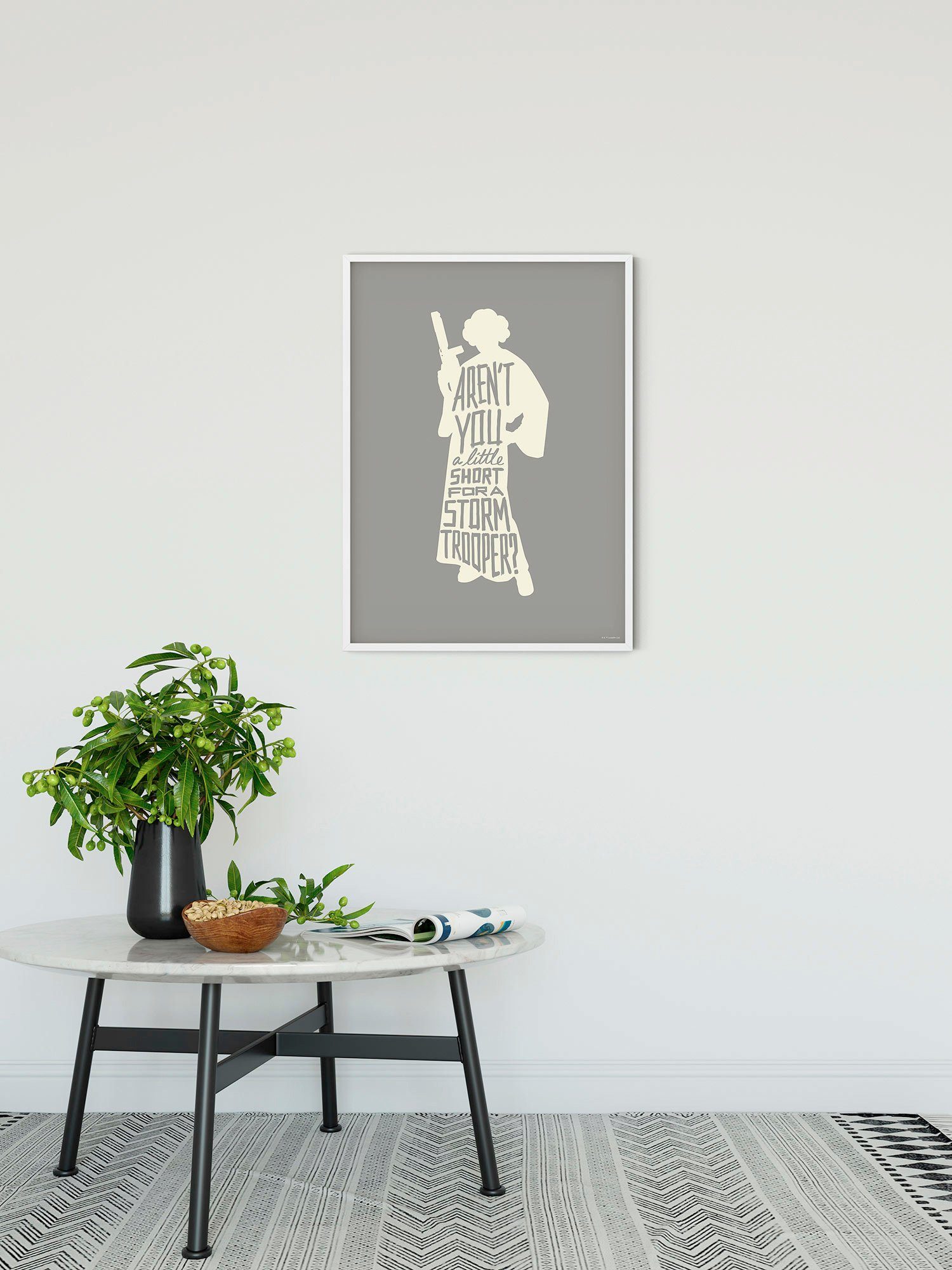 Komar Wanddecoratie Star Wars Silhouette Quotes Leia Wanddecoratie voor de kinderkamer - zonder lijst (1 stuk)