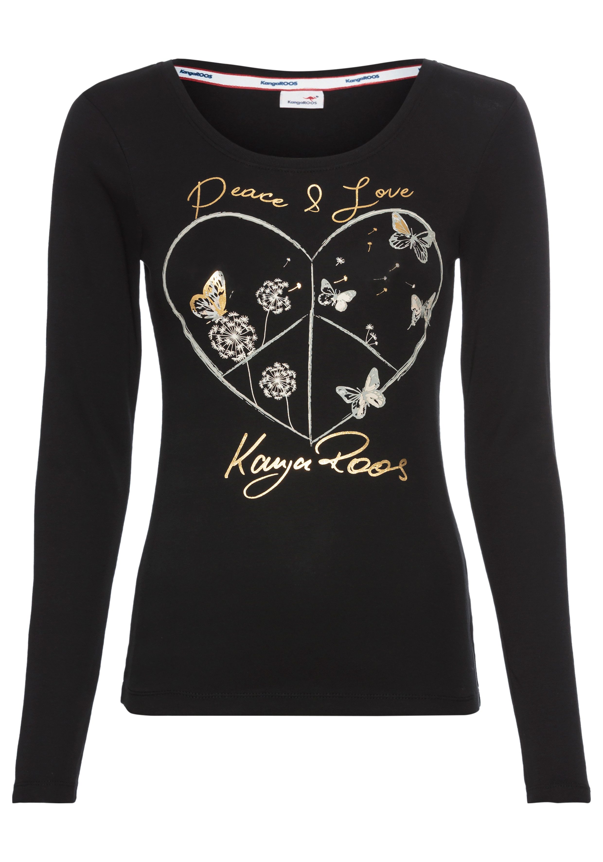 KangaROOS Shirt met lange mouwen met hartprint