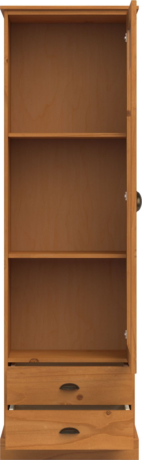 Home affaire Vitrinekast Schröder met 1 schuifdeur, 2 lades, van massief grenenhout, breedte 55cm