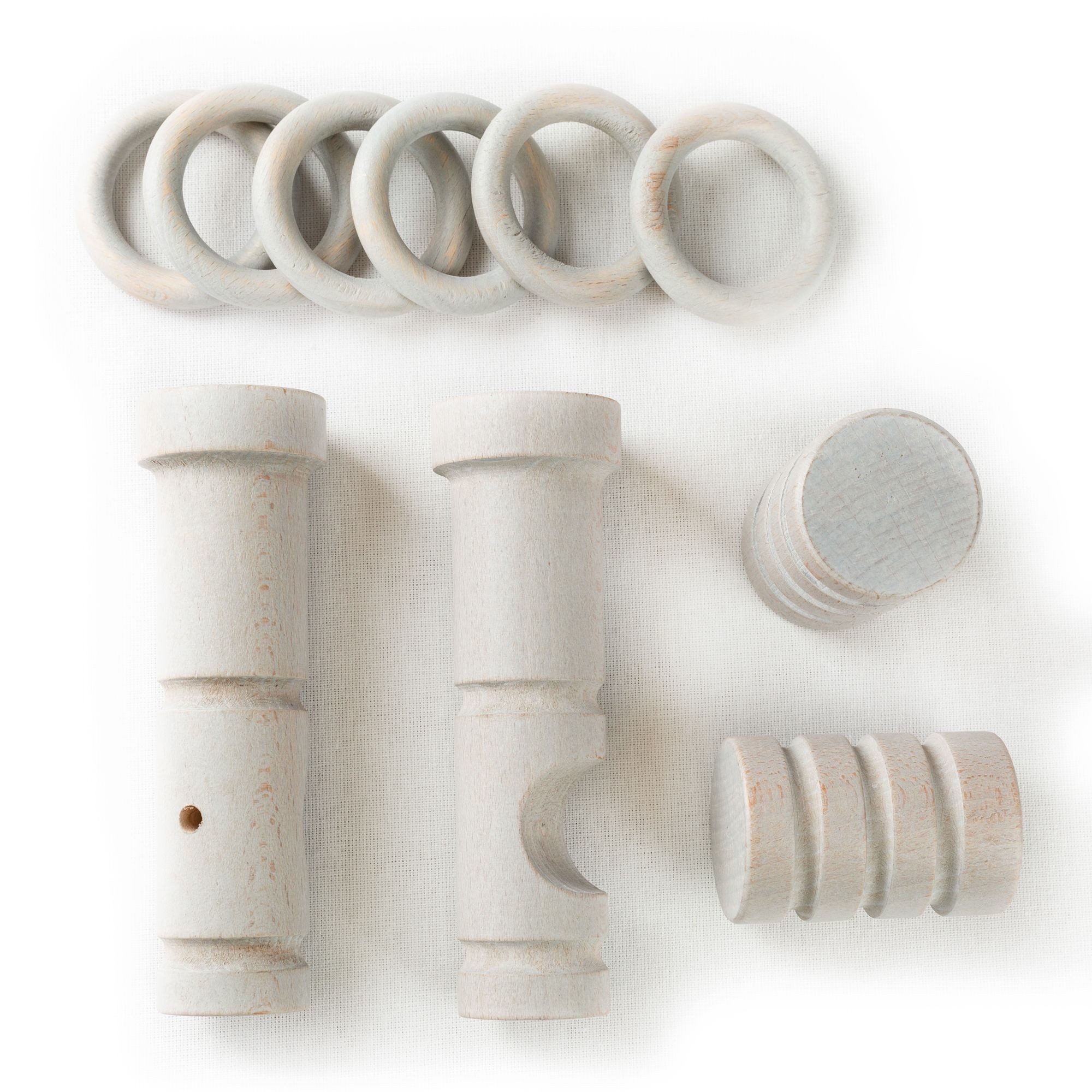 SN DECO GROUP Gordijnroede Pisa 28 mm, hout, verschillende lengtes en kleuren, compleet set (1 stuk)