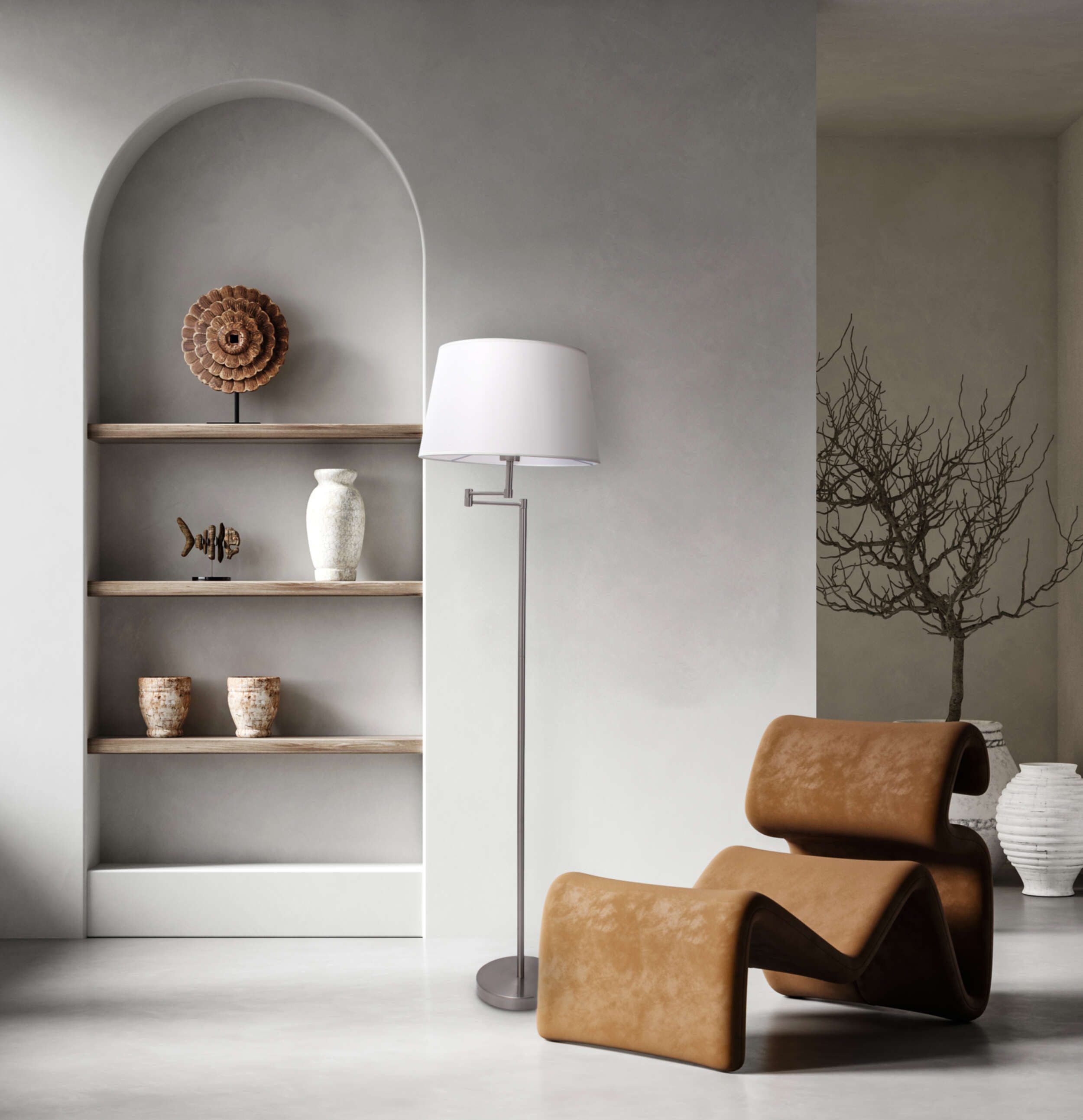 näve Staande lamp Bologna scherm draaibaar (1 stuk)