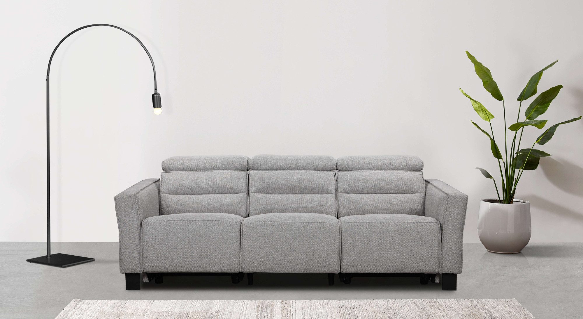 Places of Style 3-zitsbank Carpari, 224 cm, handmatige of elektrische relaxfunctie in 2 zitplaatsen