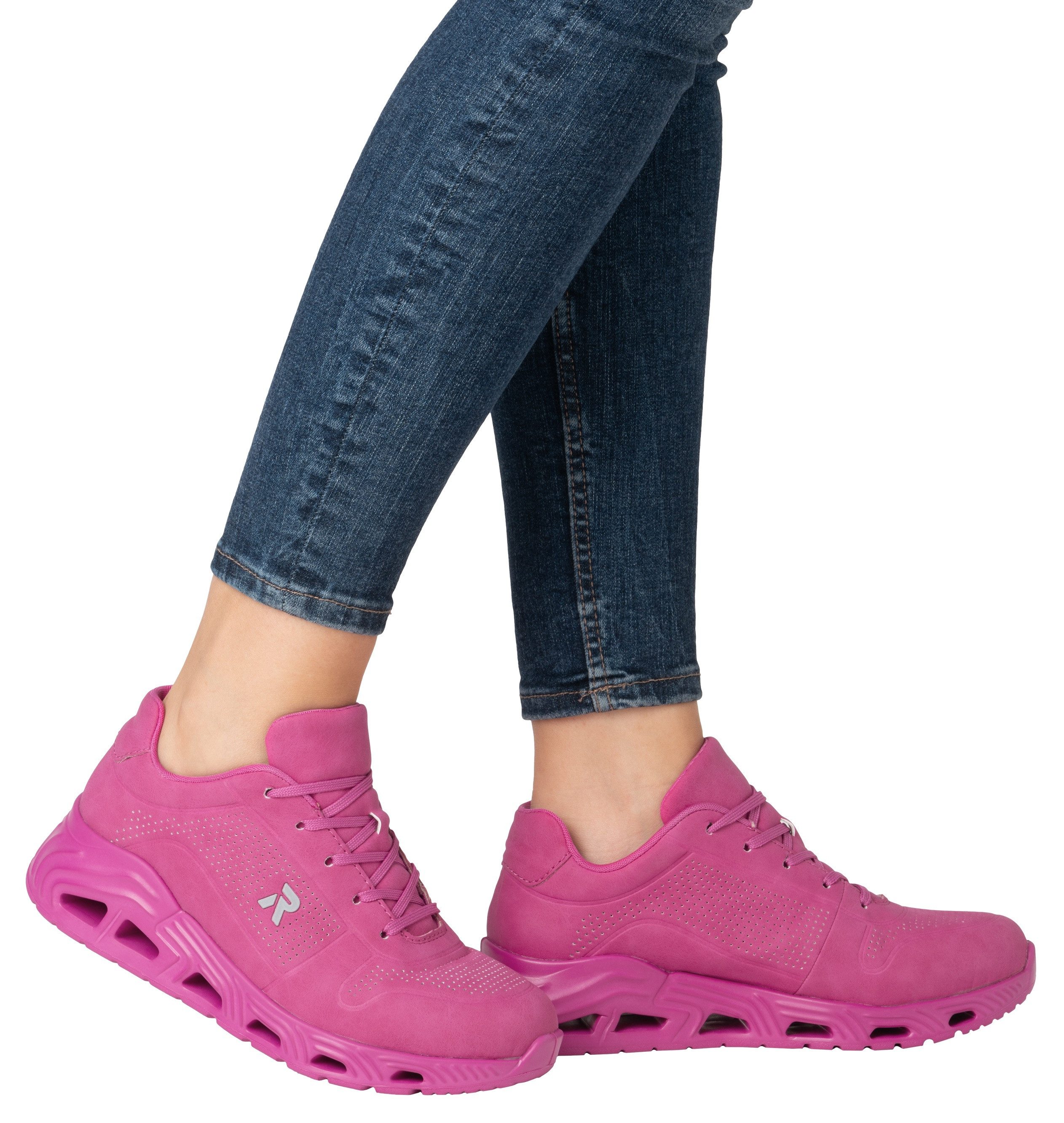 RIEKER Sport Sneakers met sleehak Dakota , veterschoenen, lage schoen, vrijetijdsschoen in vegan verwerking
