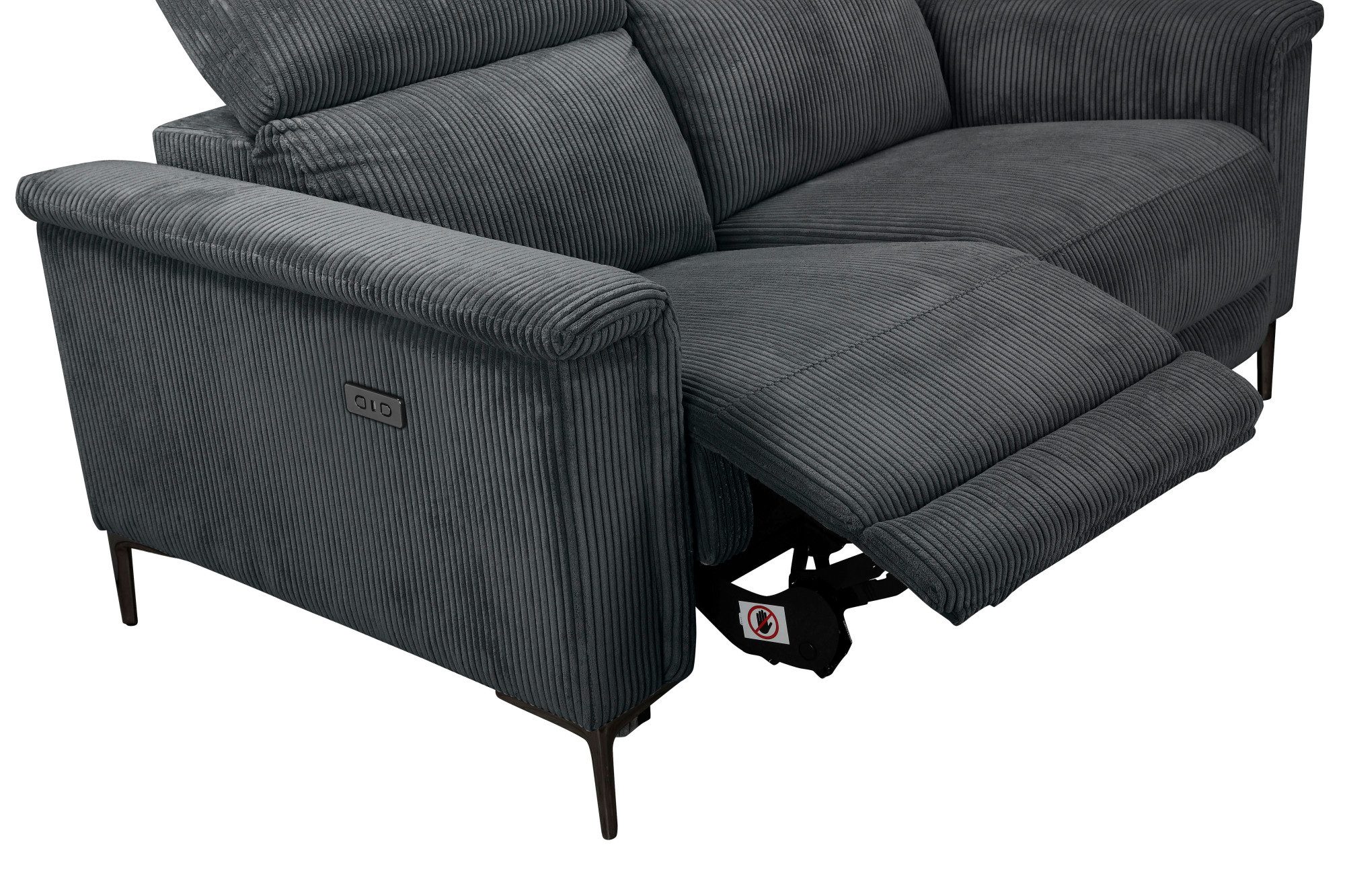 Places of Style 2-zitsbank Lund in Cord, met handmatige of elektrische