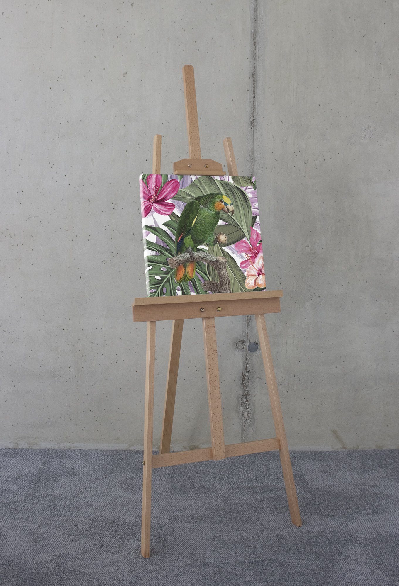 Komar Artprint op linnen Hibiscus Flirt - Afmeting 40 x 40 cm (1 stuk)