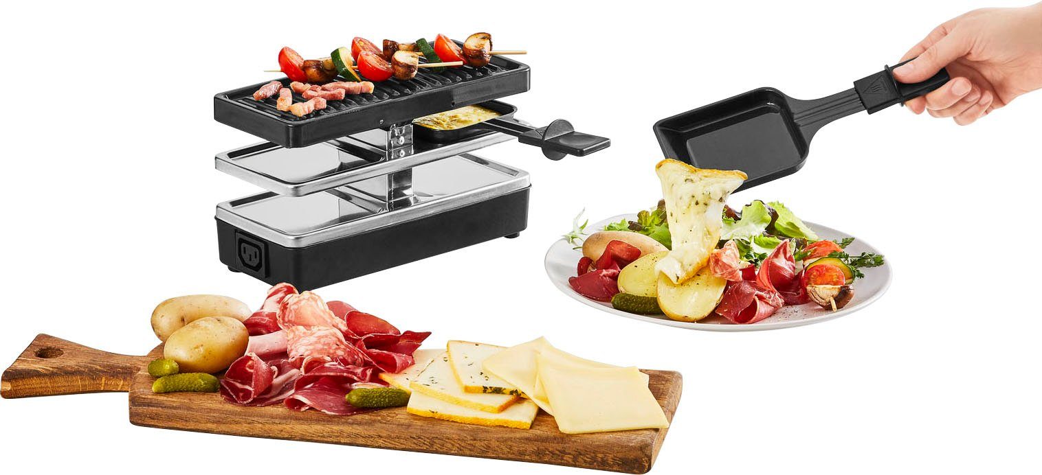 Tefal Raclette Plug & Share, für 2 Personen, 400 Watt, Antihaftbeschichtung, 2 pannetjes + grillplaat, uit te breiden tot 5 apparaten, afneembare kabel