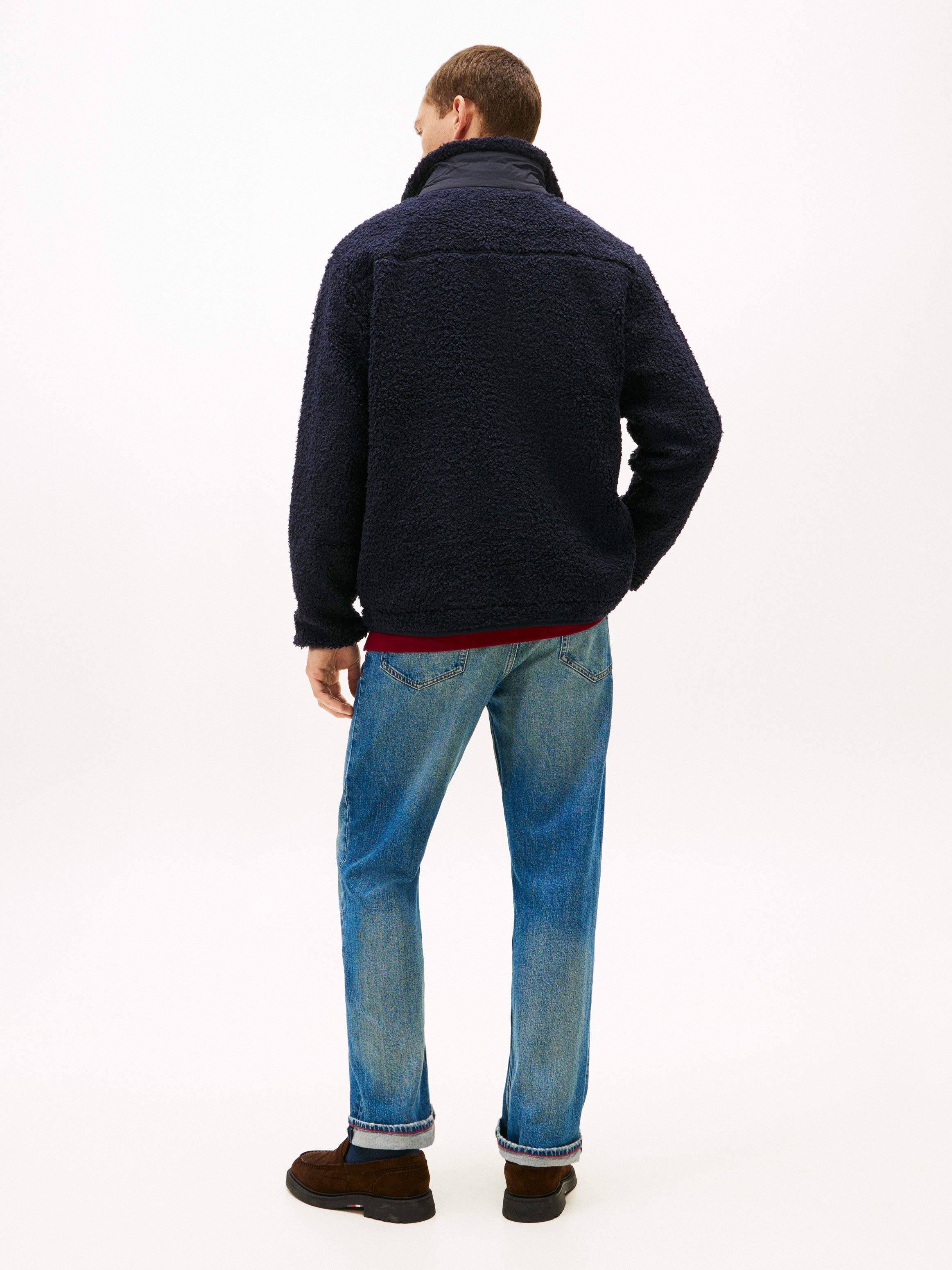 Tommy Hilfiger Sweatvest TEDDY FLEECE ZIP THROUGH Overgangsjas herfstjas teddy pluche zachte jas